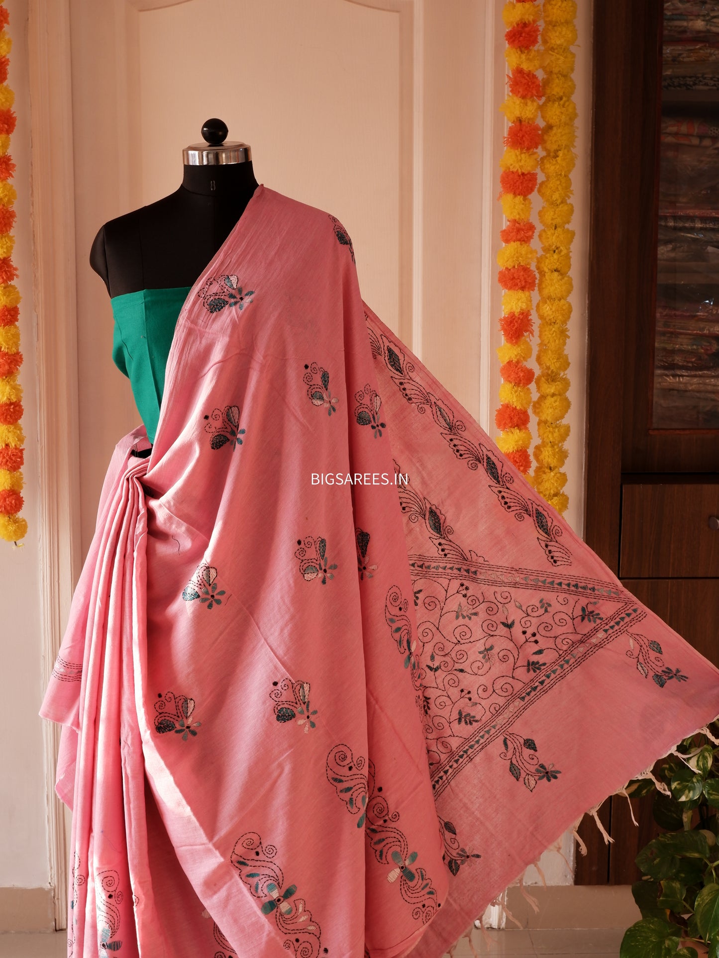 Kantha Hand Embroidered Pure Cotton Saree