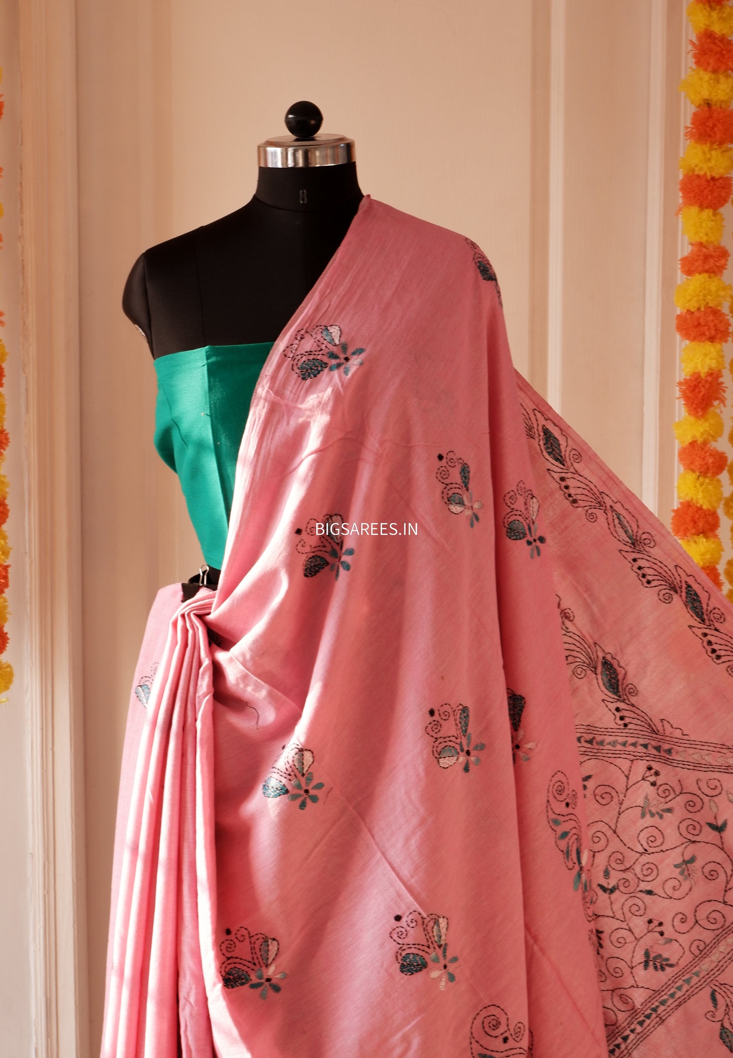 Kantha Hand Embroidered Pure Cotton Saree