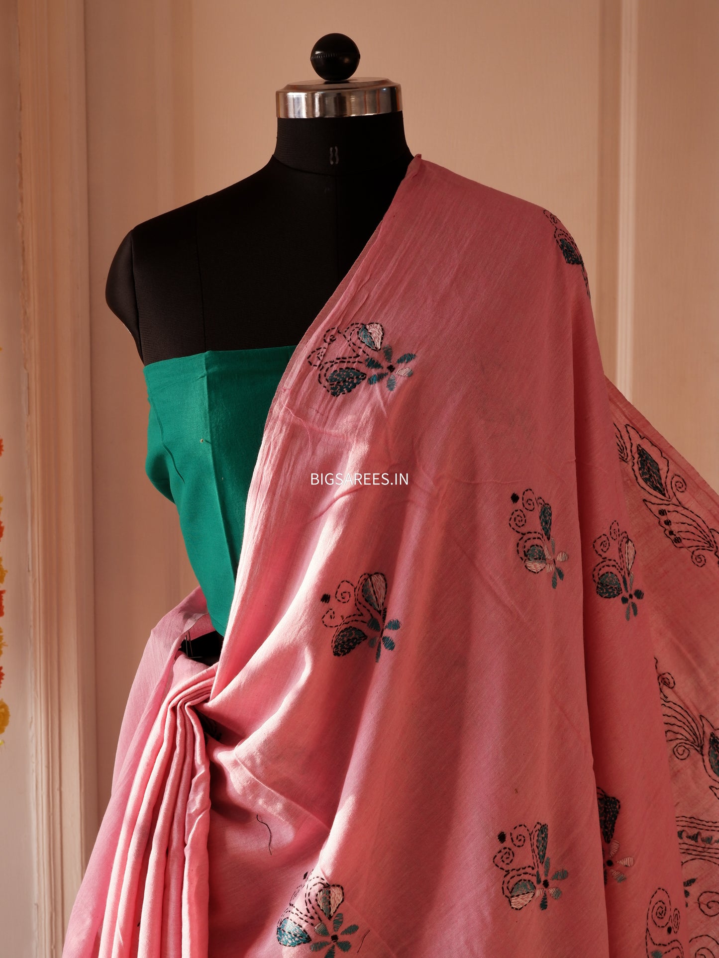 Kantha Hand Embroidered Pure Cotton Saree