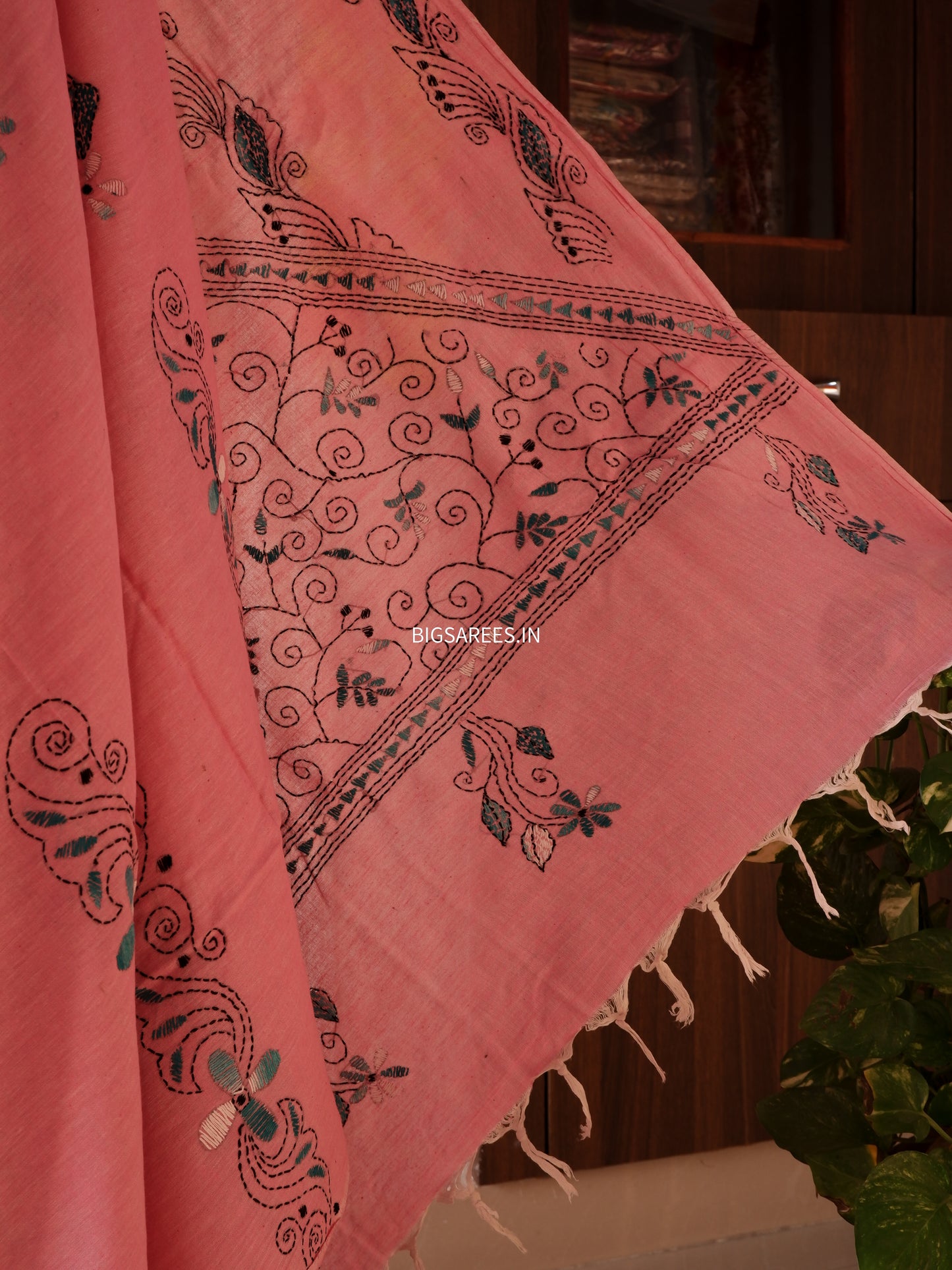 Kantha Hand Embroidered Pure Cotton Saree