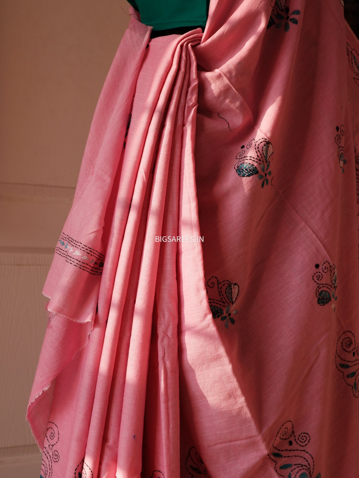 Kantha Hand Embroidered Pure Cotton Saree