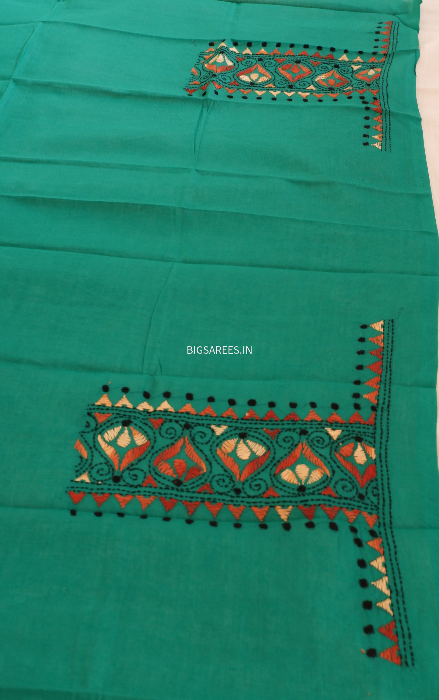 Kantha Hand Embroidered Pure Cotton Saree