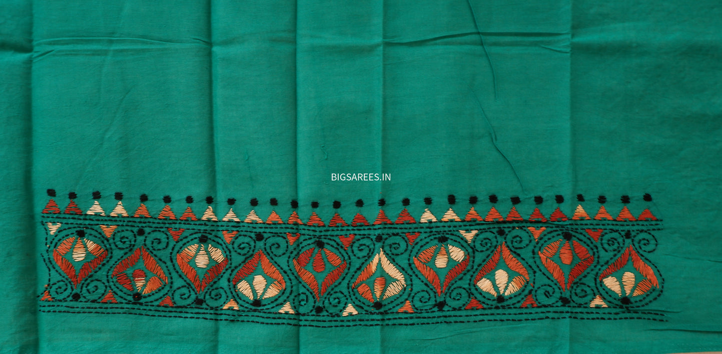 Kantha Hand Embroidered Pure Cotton Saree