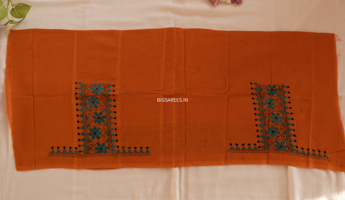 Kantha Hand Embroidered Pure Cotton Saree