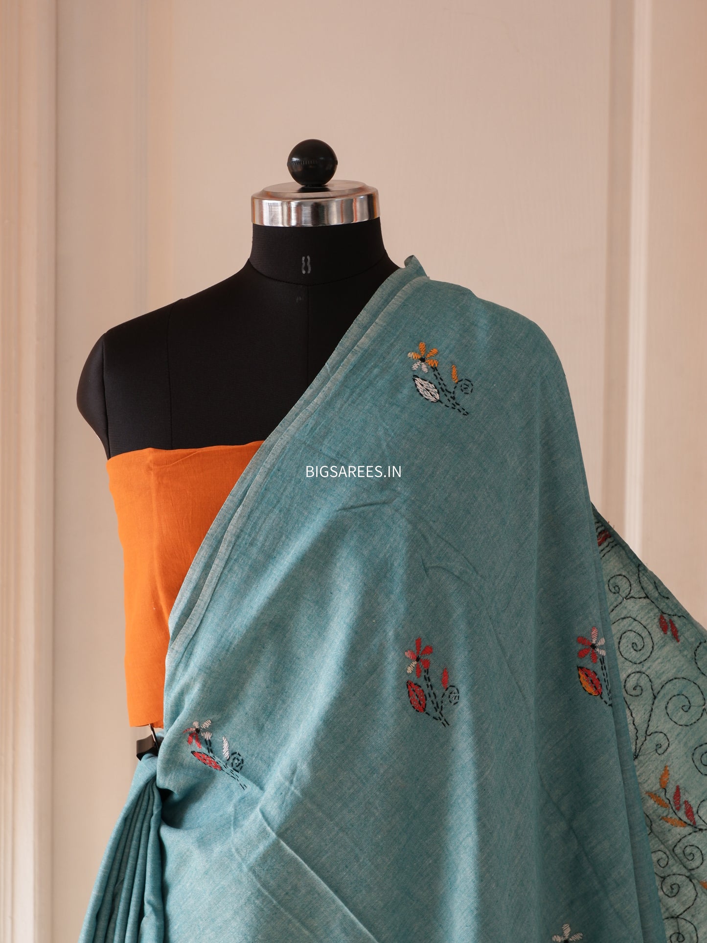 Kantha Hand Embroidered Pure Cotton Saree