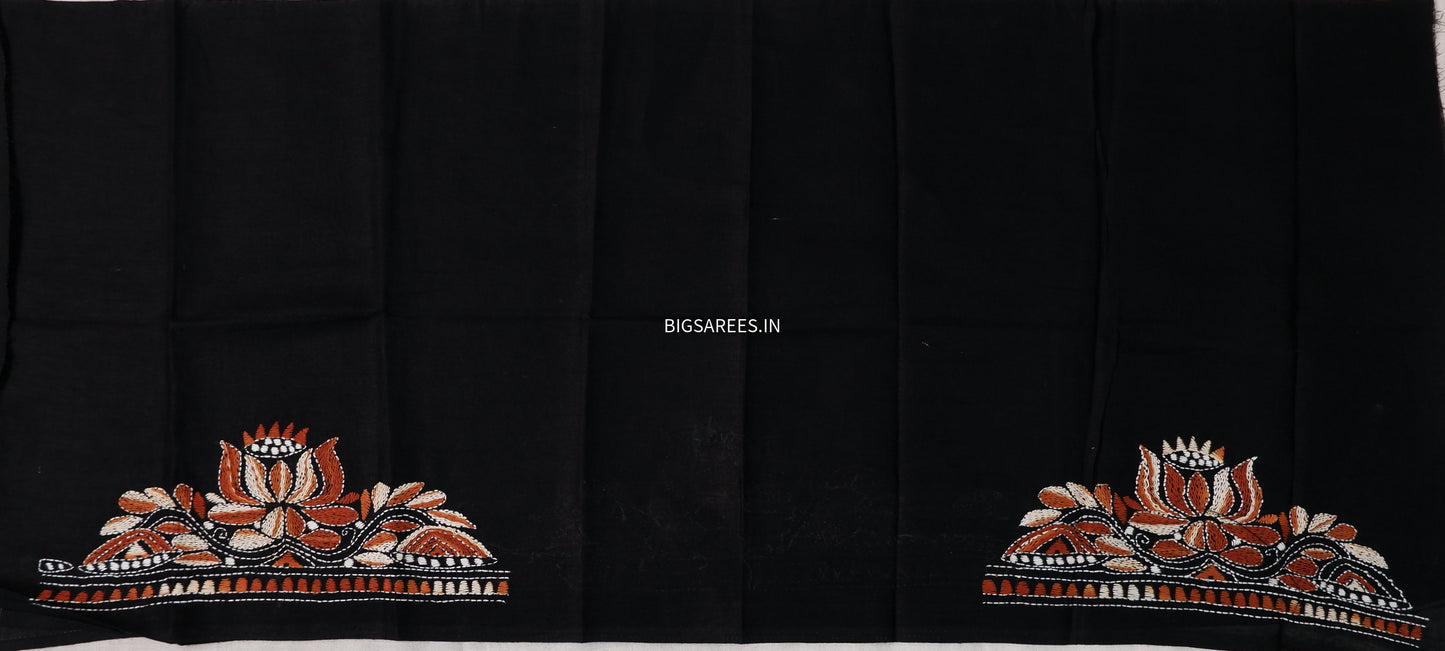 Kantha Hand Embroidered Pure Cotton Saree