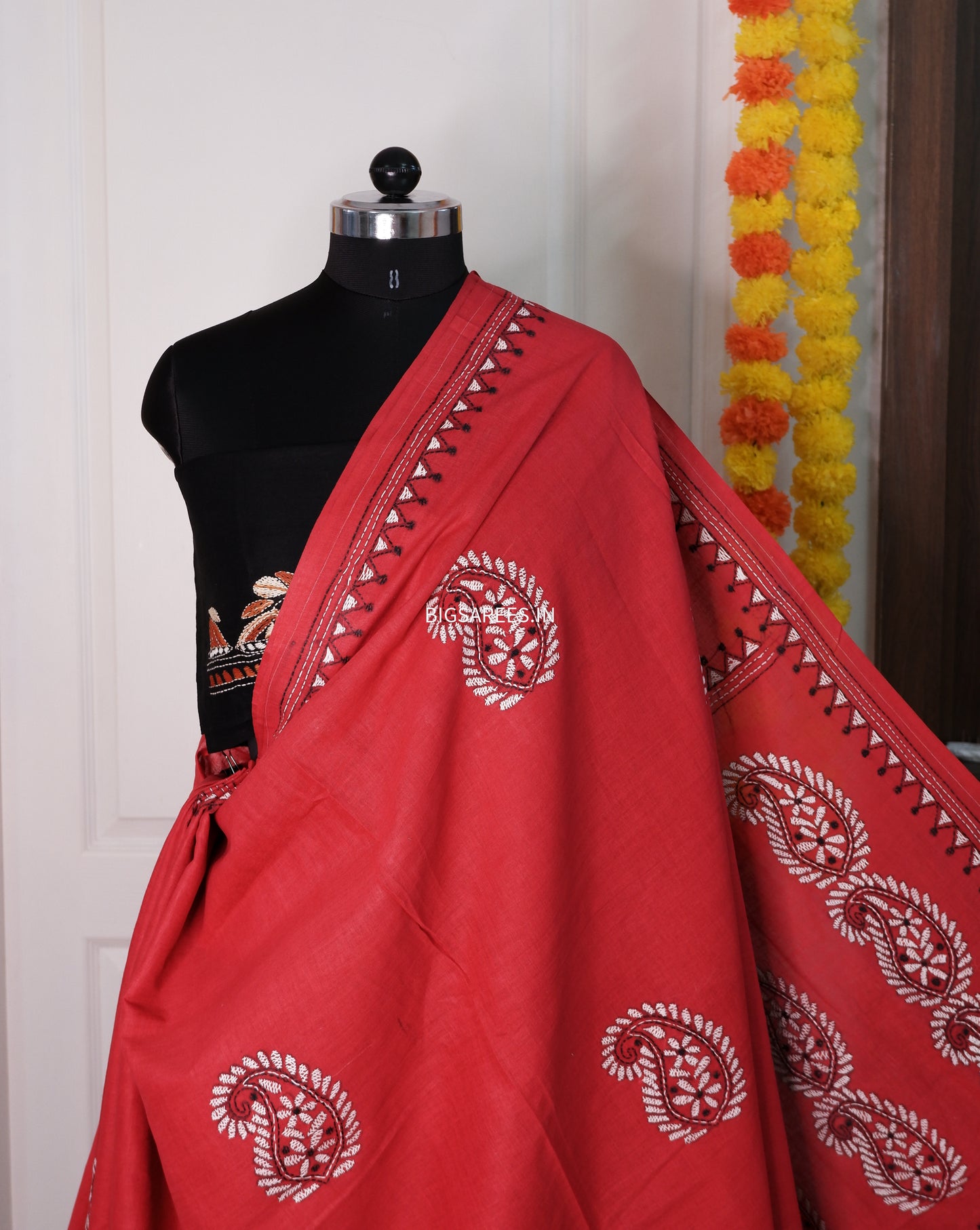 Kantha Hand Embroidered Pure Cotton Saree