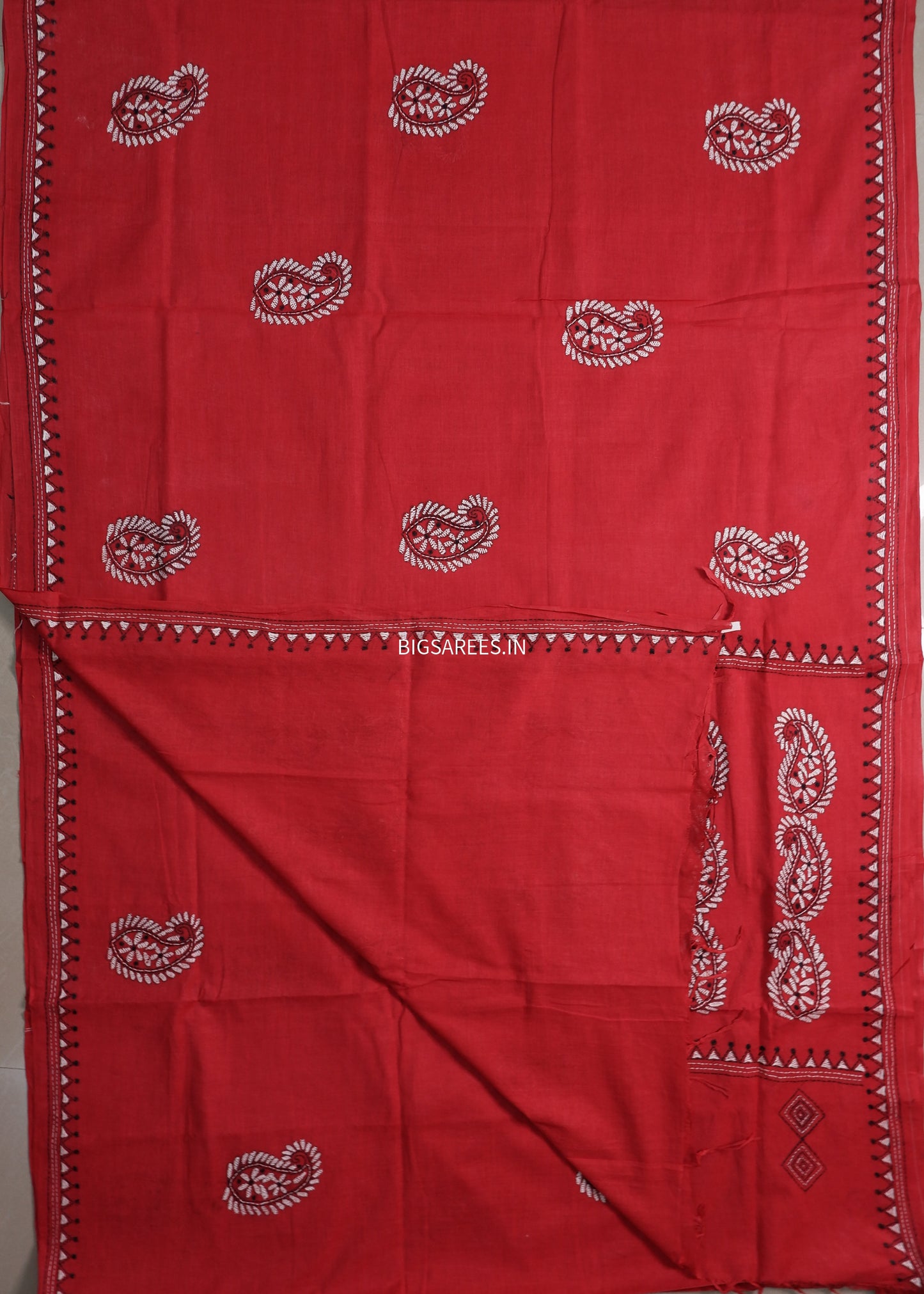 Kantha Hand Embroidered Pure Cotton Saree