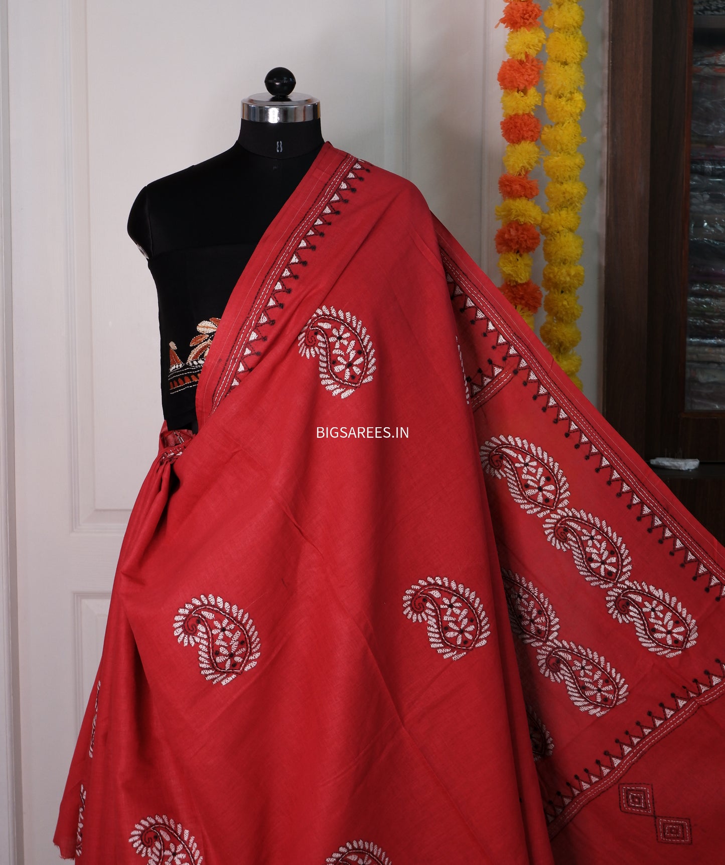 Kantha Hand Embroidered Pure Cotton Saree