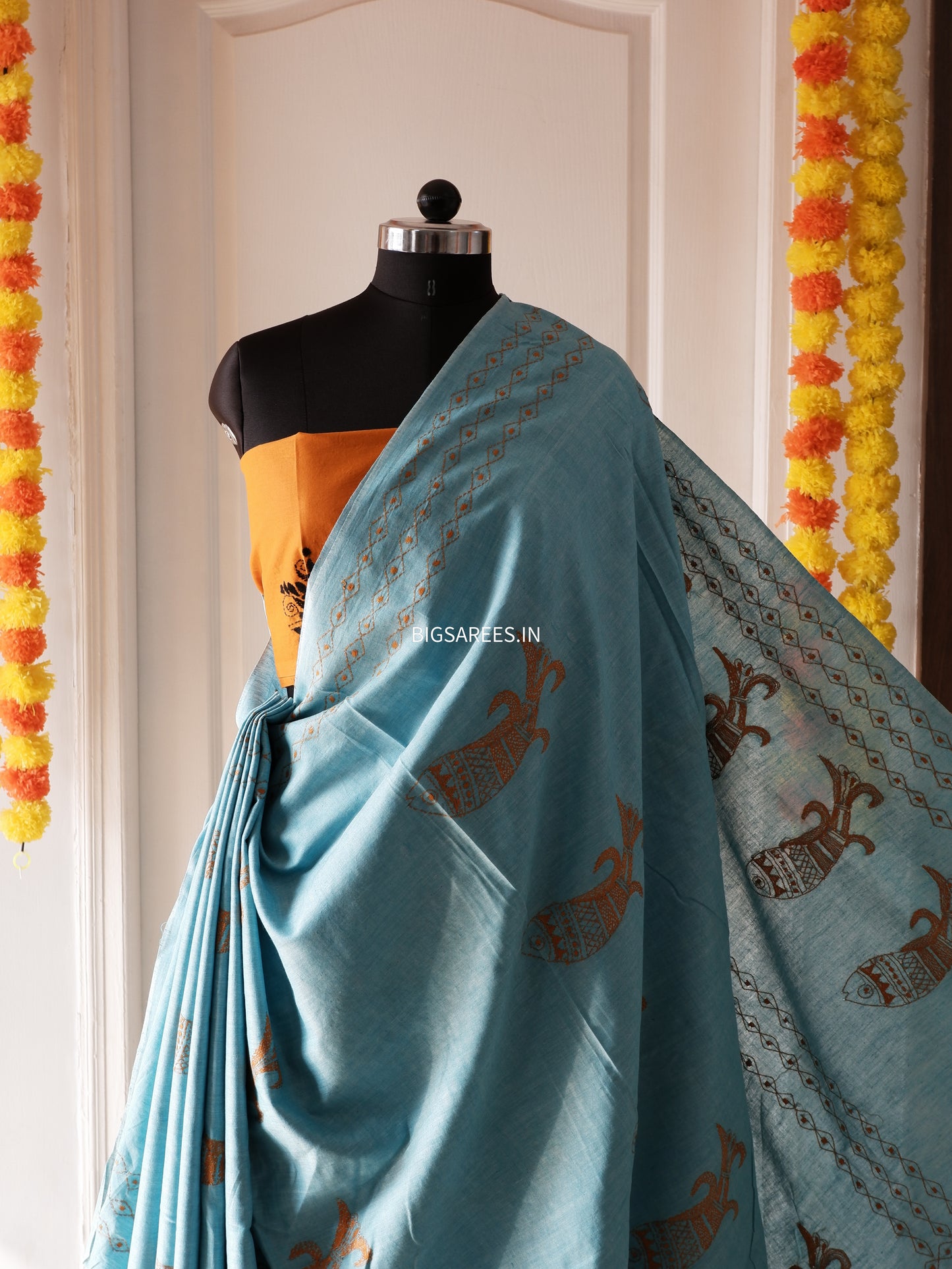 Kantha Hand Embroidered Pure Cotton Saree