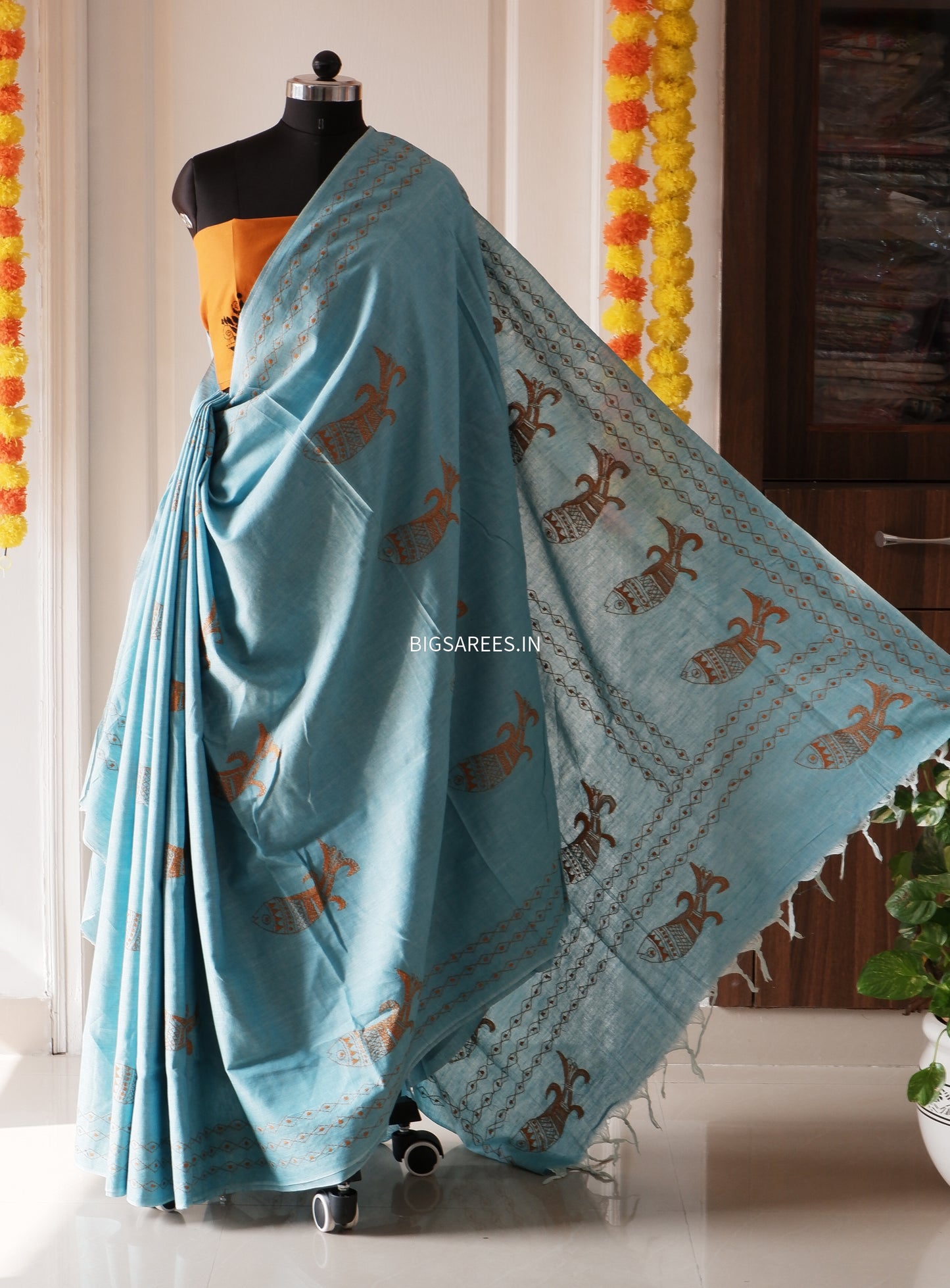 Kantha Hand Embroidered Pure Cotton Saree