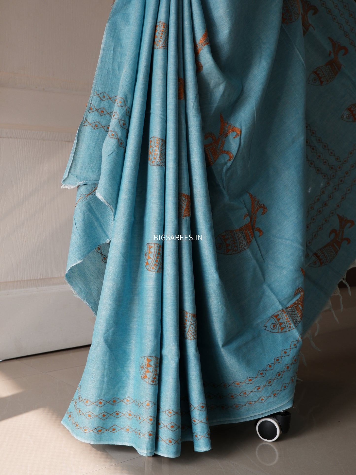Kantha Hand Embroidered Pure Cotton Saree