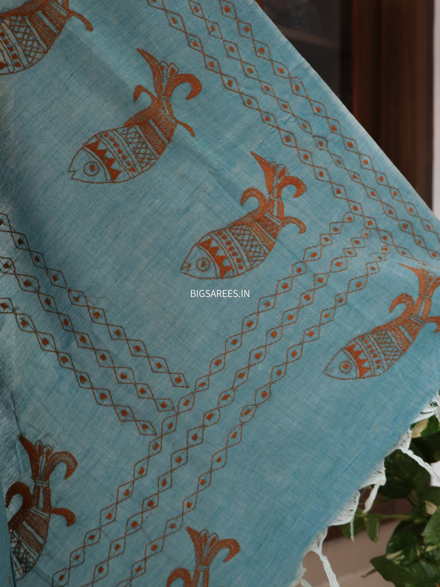 Kantha Hand Embroidered Pure Cotton Saree