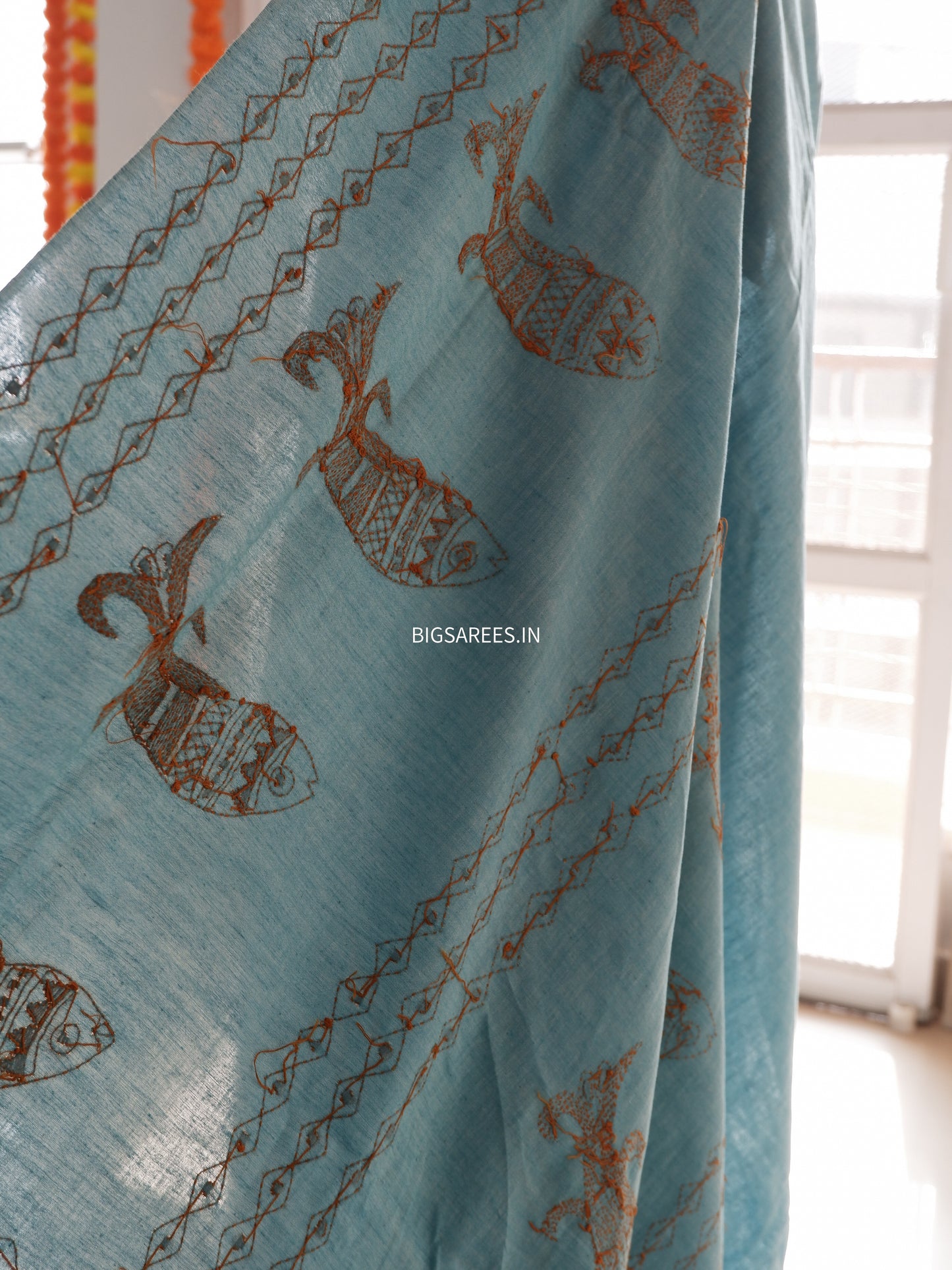 Kantha Hand Embroidered Pure Cotton Saree