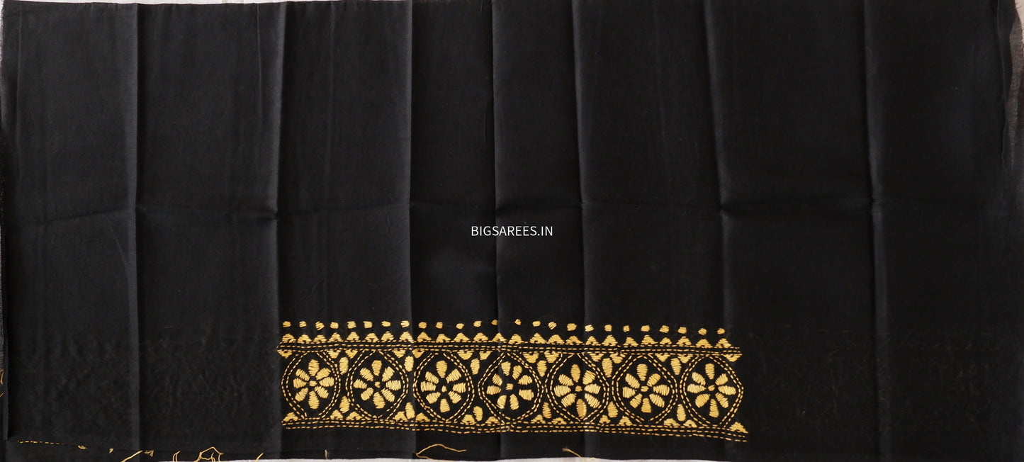 Kantha Hand Embroidered Pure Cotton Saree