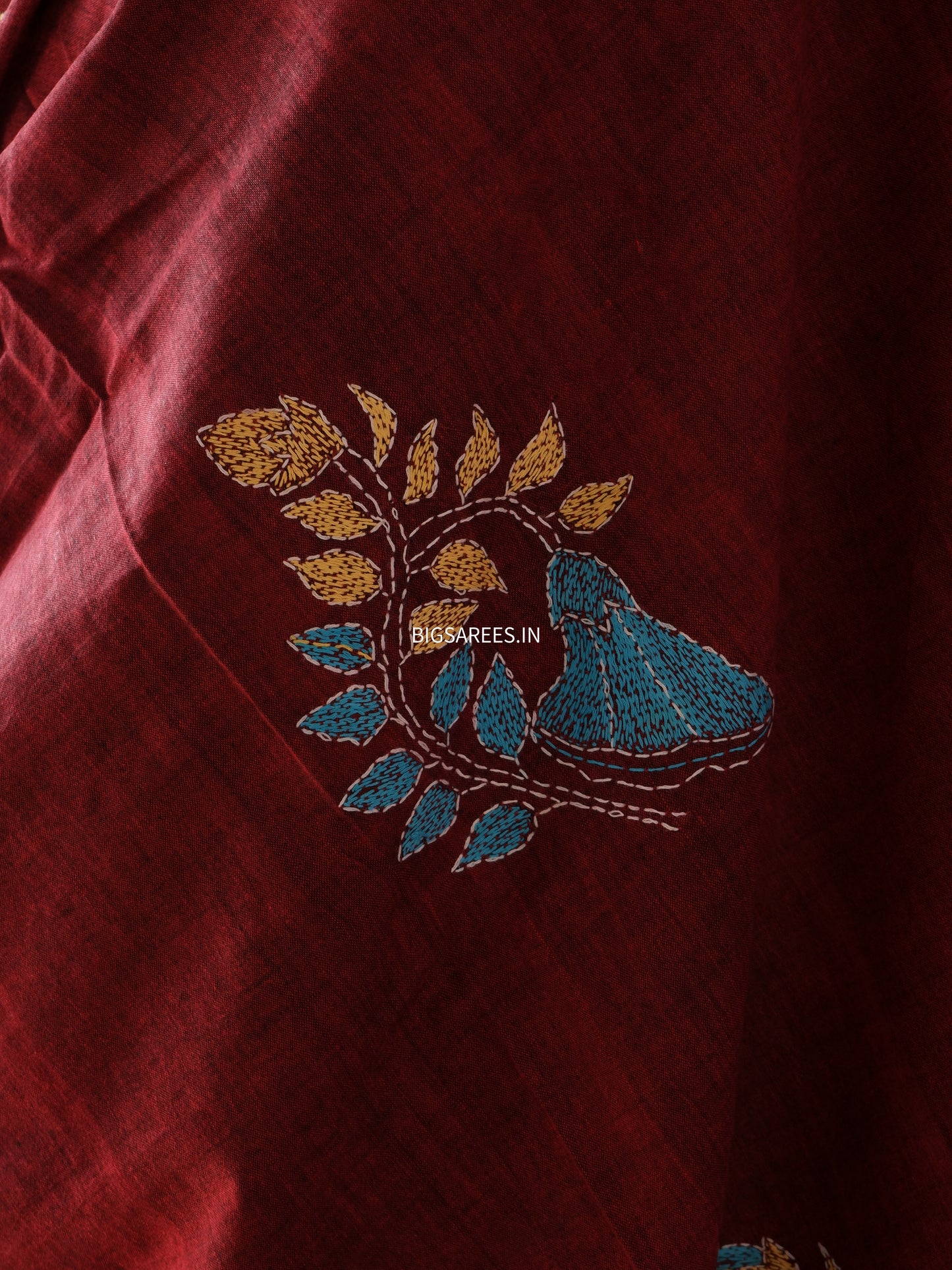 Kantha Hand Embroidered Pure Cotton Saree