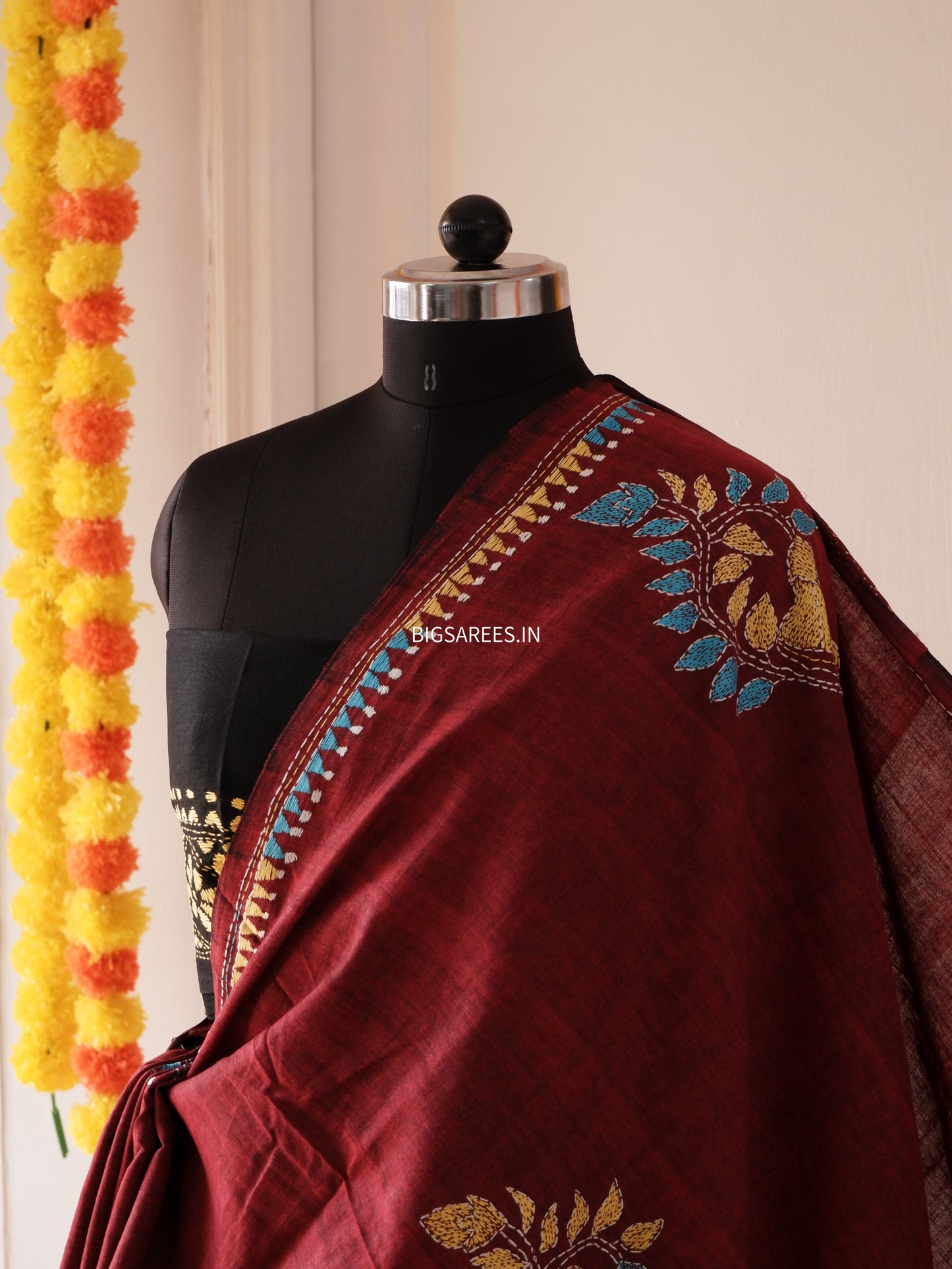 Kantha Hand Embroidered Pure Cotton Saree