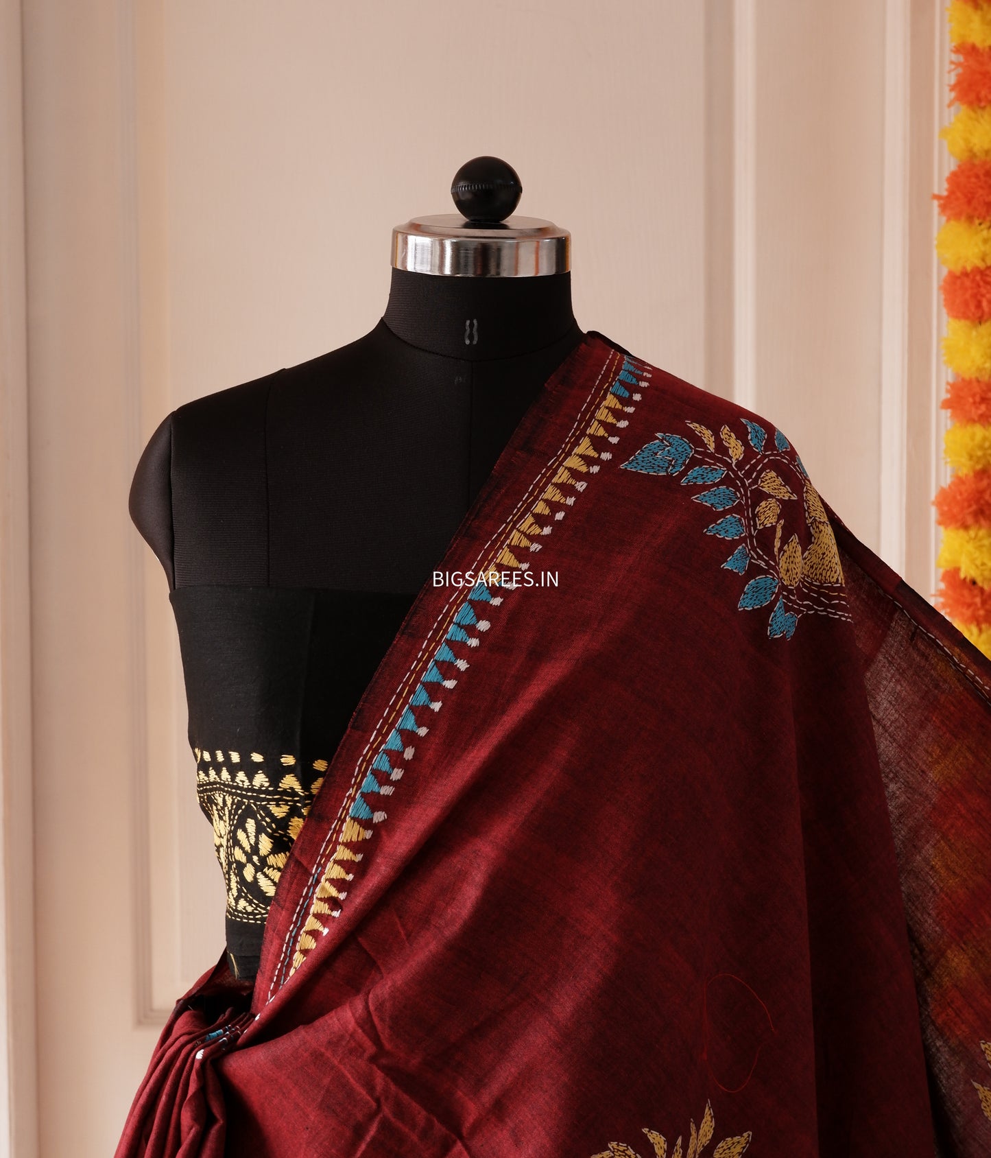 Kantha Hand Embroidered Pure Cotton Saree