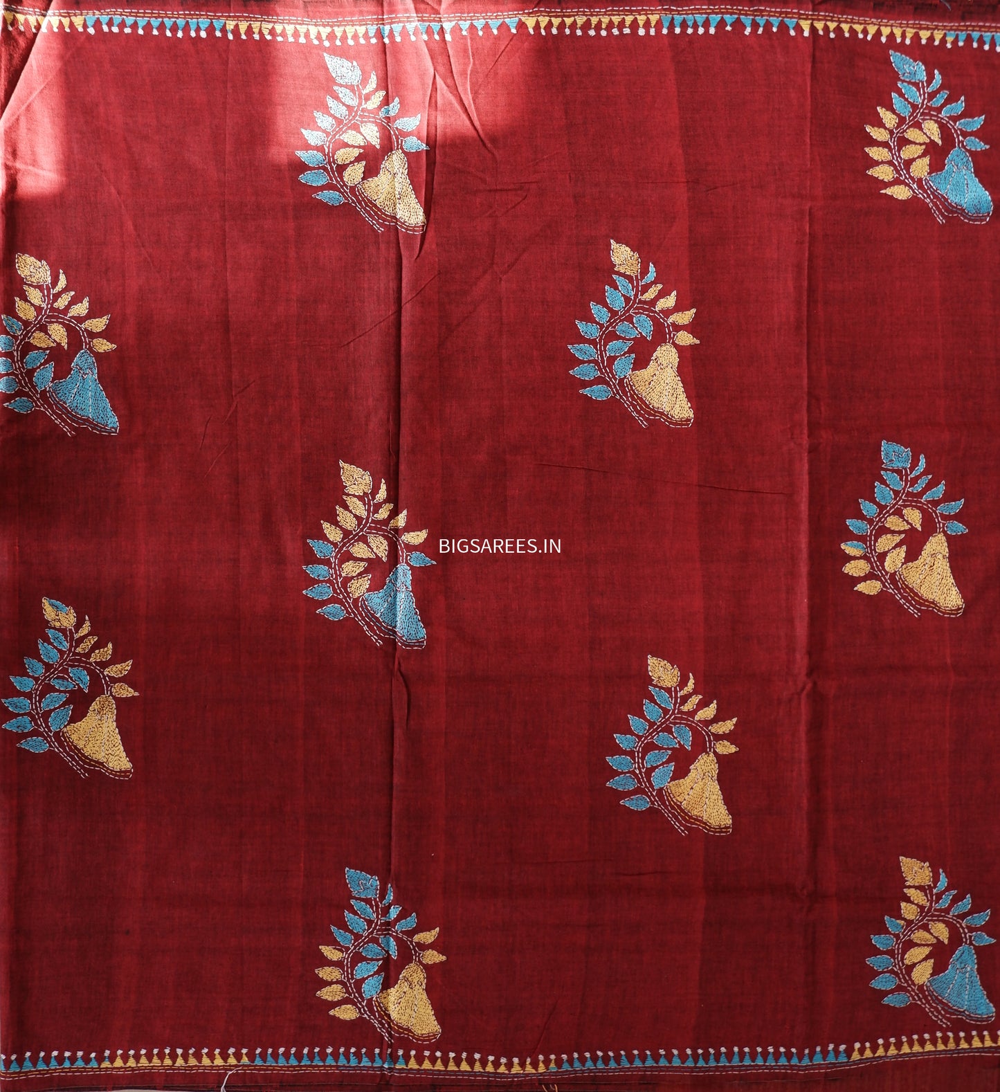 Kantha Hand Embroidered Pure Cotton Saree