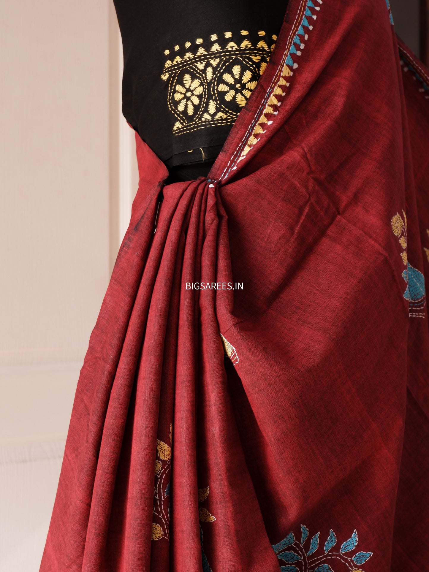 Kantha Hand Embroidered Pure Cotton Saree