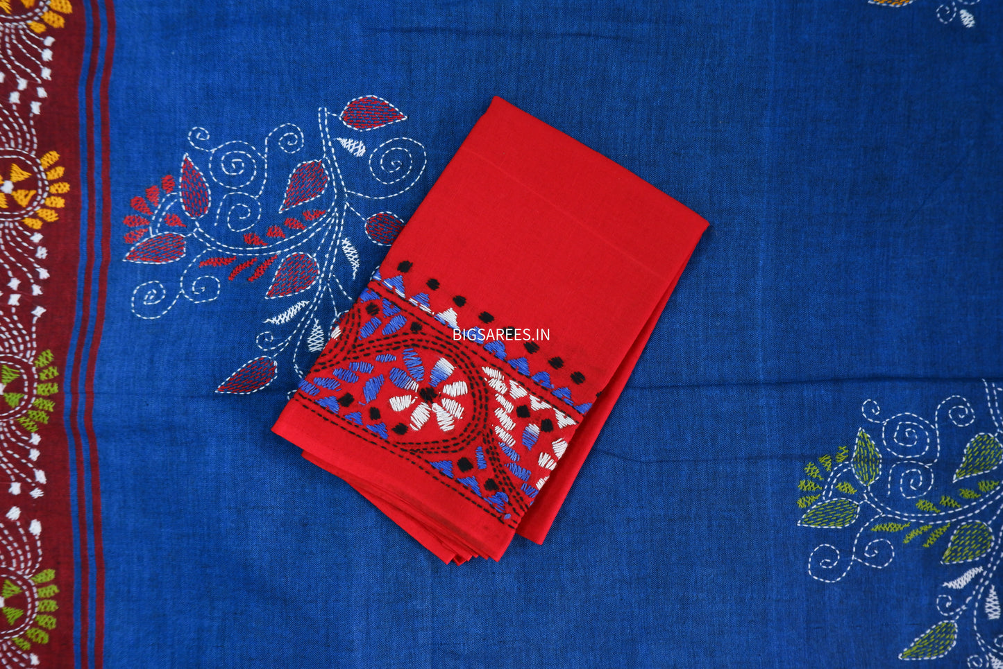 Kantha Hand Embroidered Pure Cotton Saree