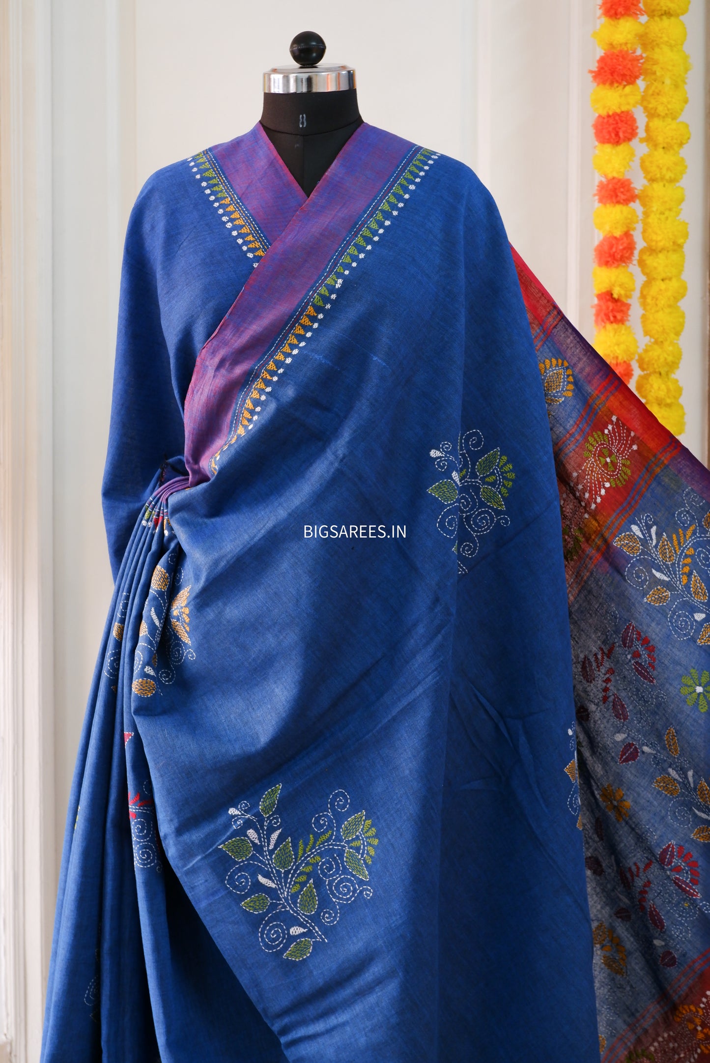 Kantha Hand Embroidered Pure Cotton Saree