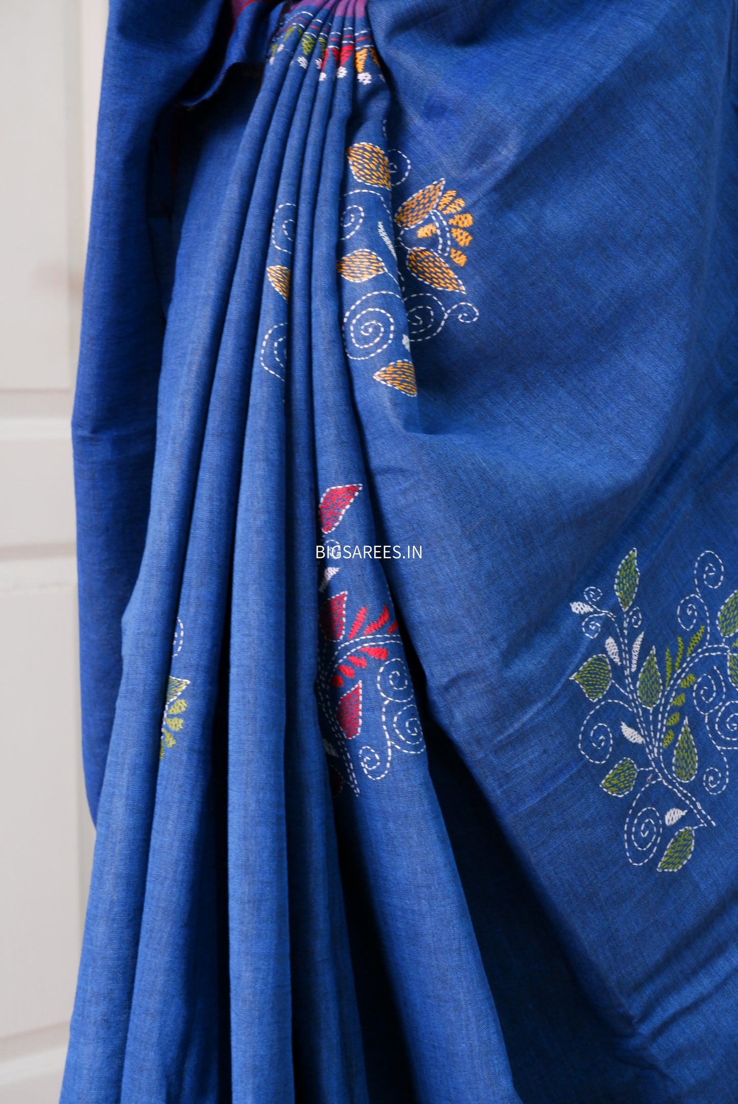 Kantha Hand Embroidered Pure Cotton Saree