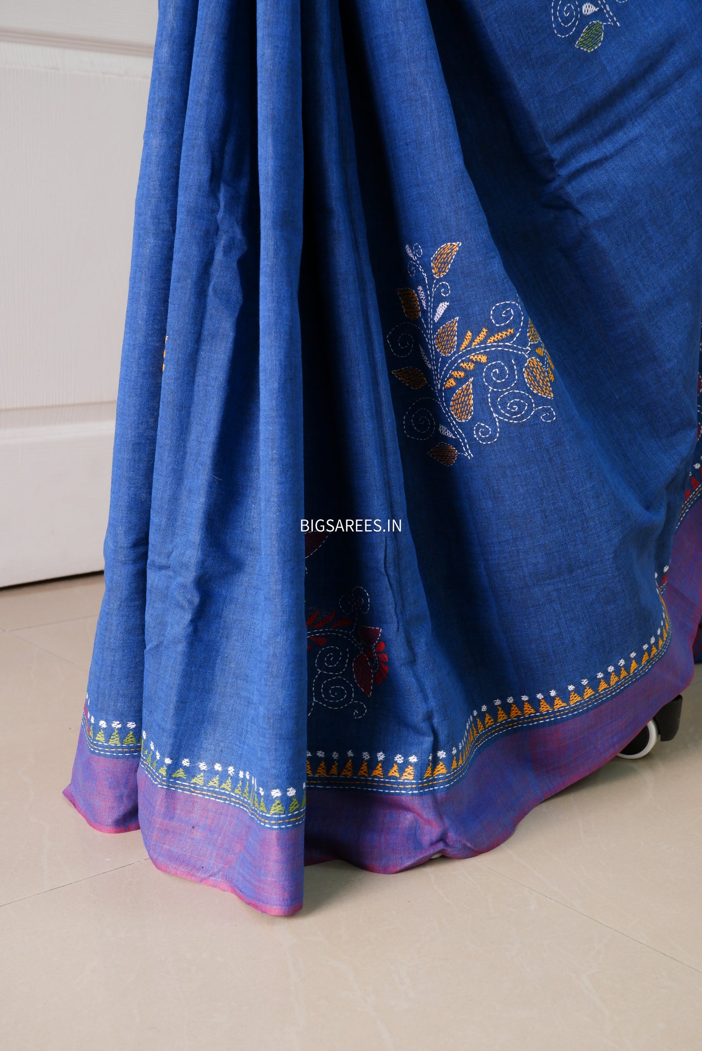 Kantha Hand Embroidered Pure Cotton Saree