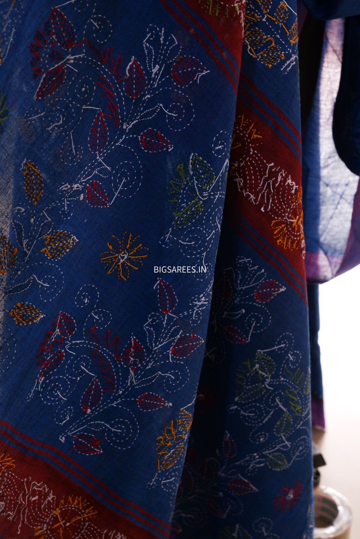 Kantha Hand Embroidered Pure Cotton Saree