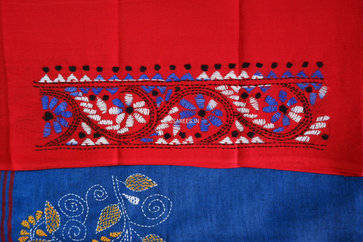 Kantha Hand Embroidered Pure Cotton Saree