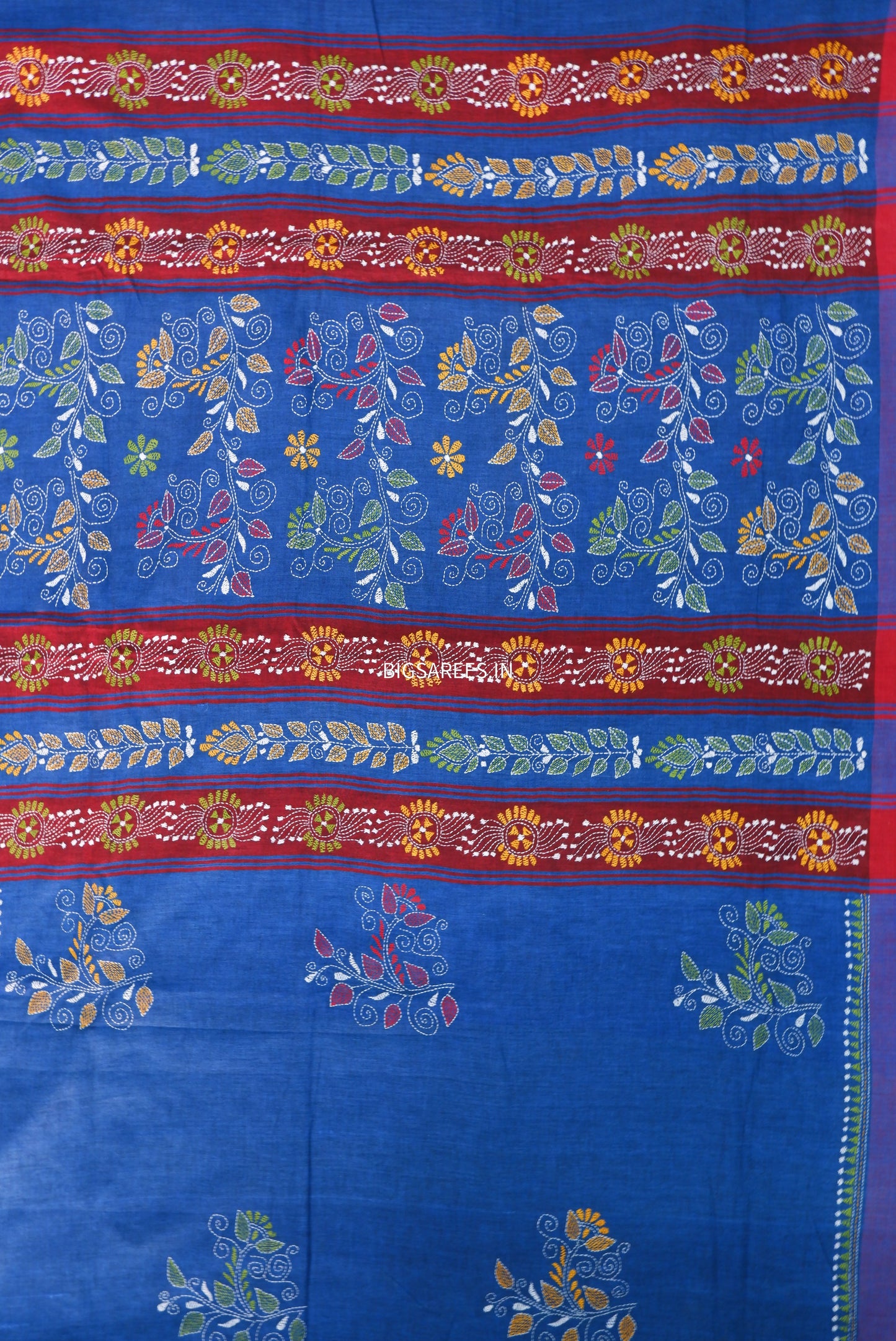 Kantha Hand Embroidered Pure Cotton Saree