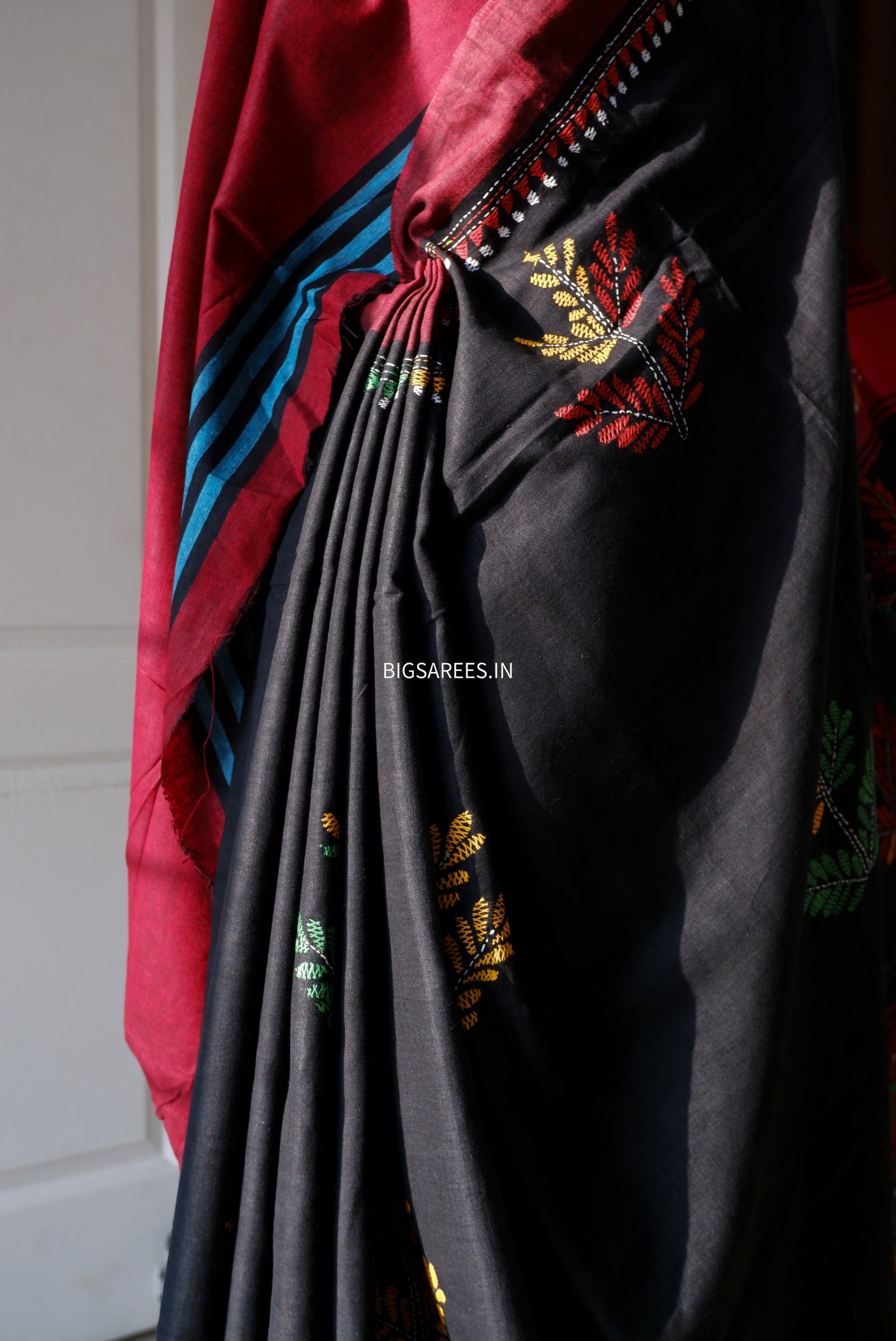 Kantha Hand Embroidered Pure Cotton Saree