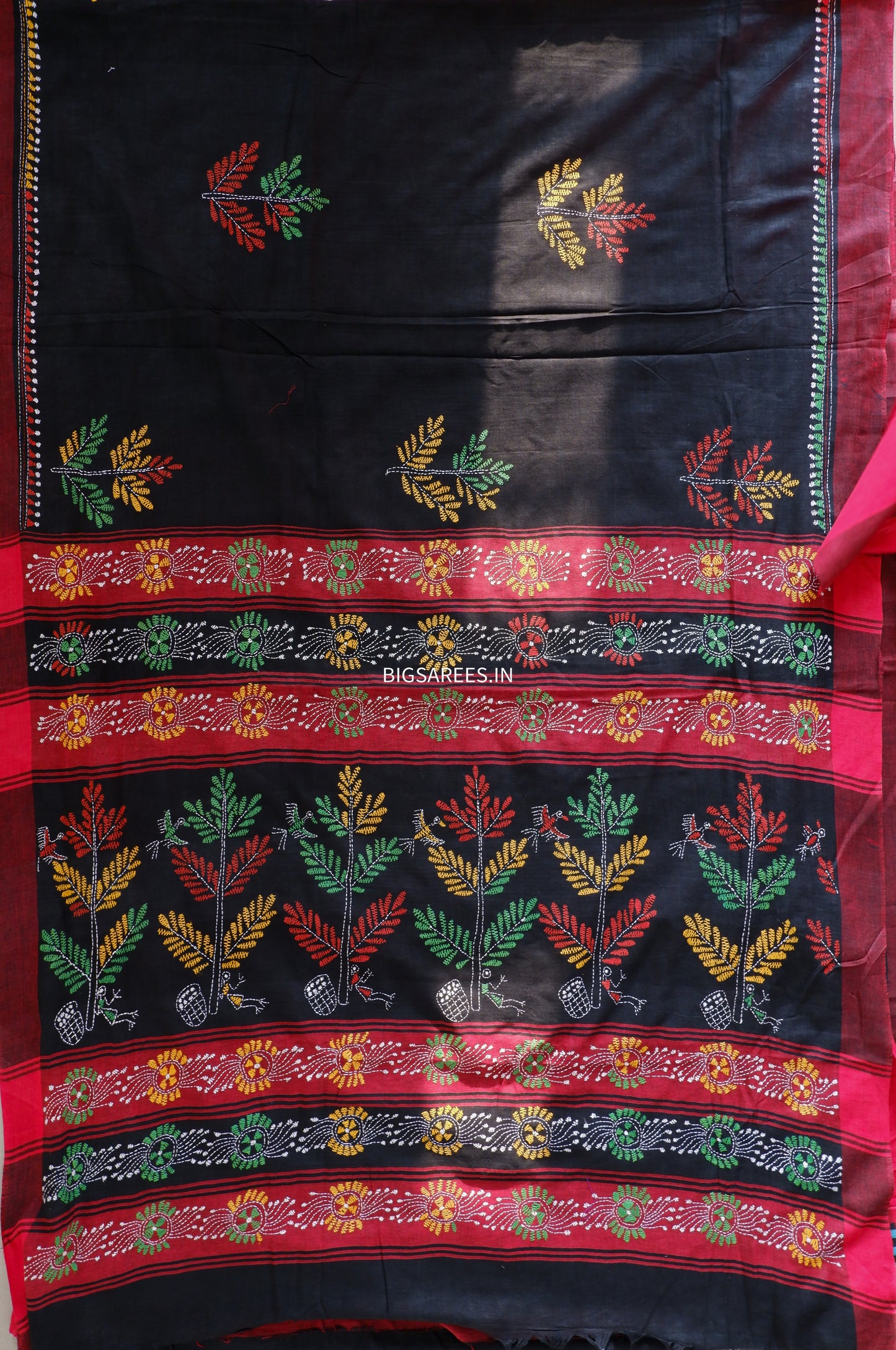 Kantha Hand Embroidered Pure Cotton Saree