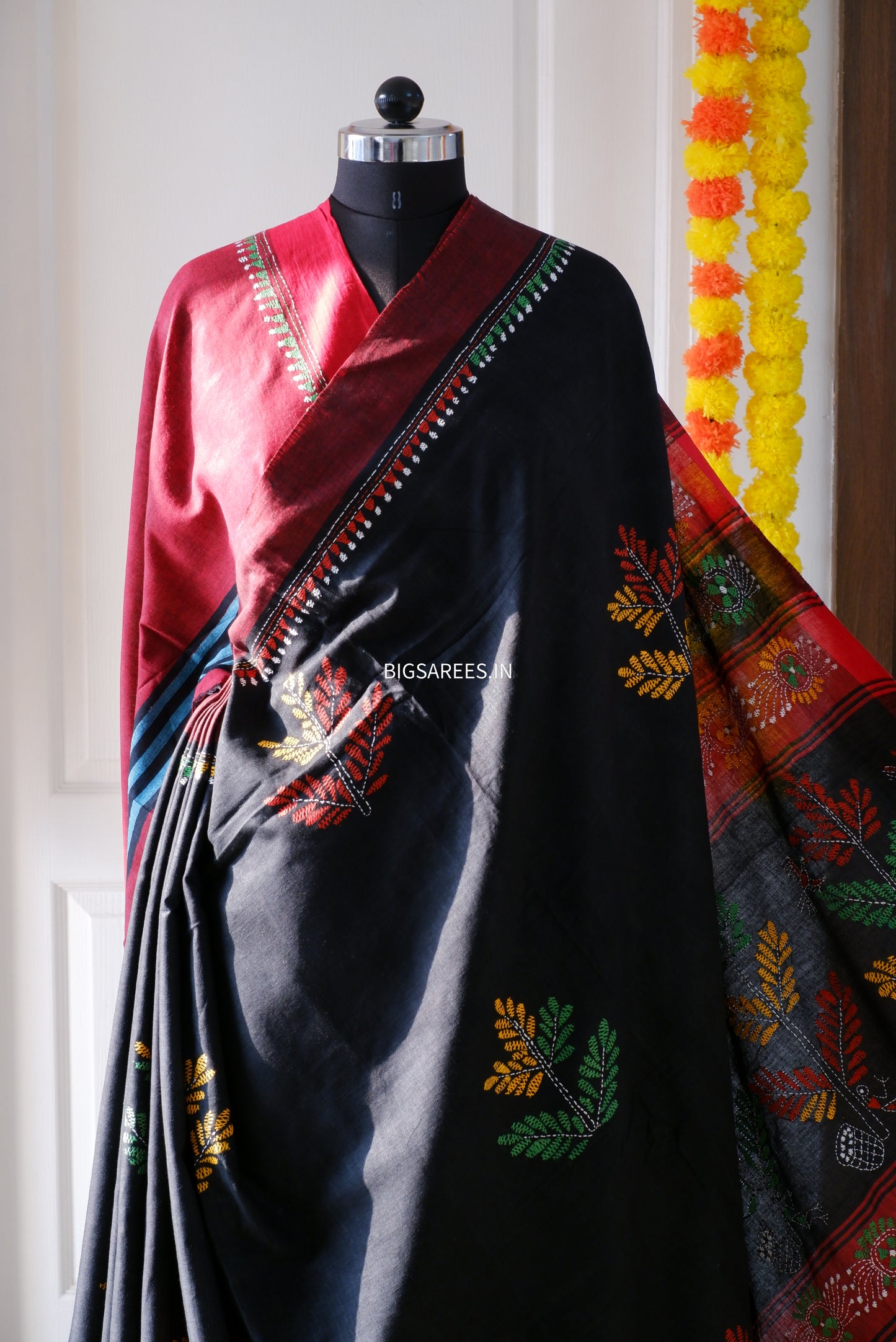 Kantha Hand Embroidered Pure Cotton Saree