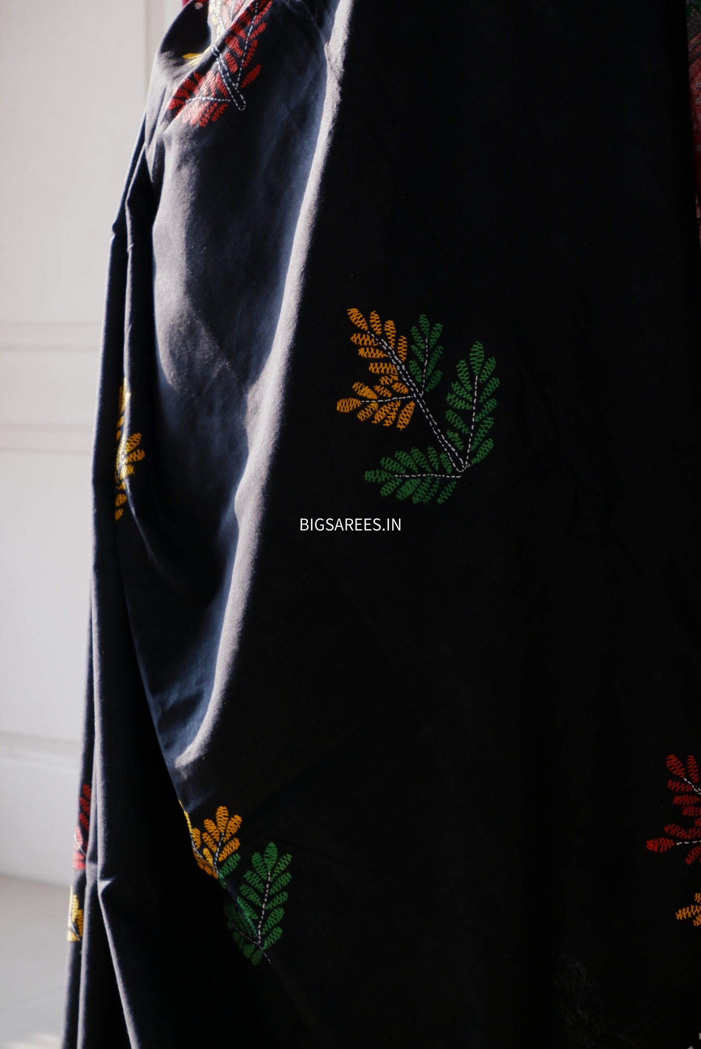 Kantha Hand Embroidered Pure Cotton Saree