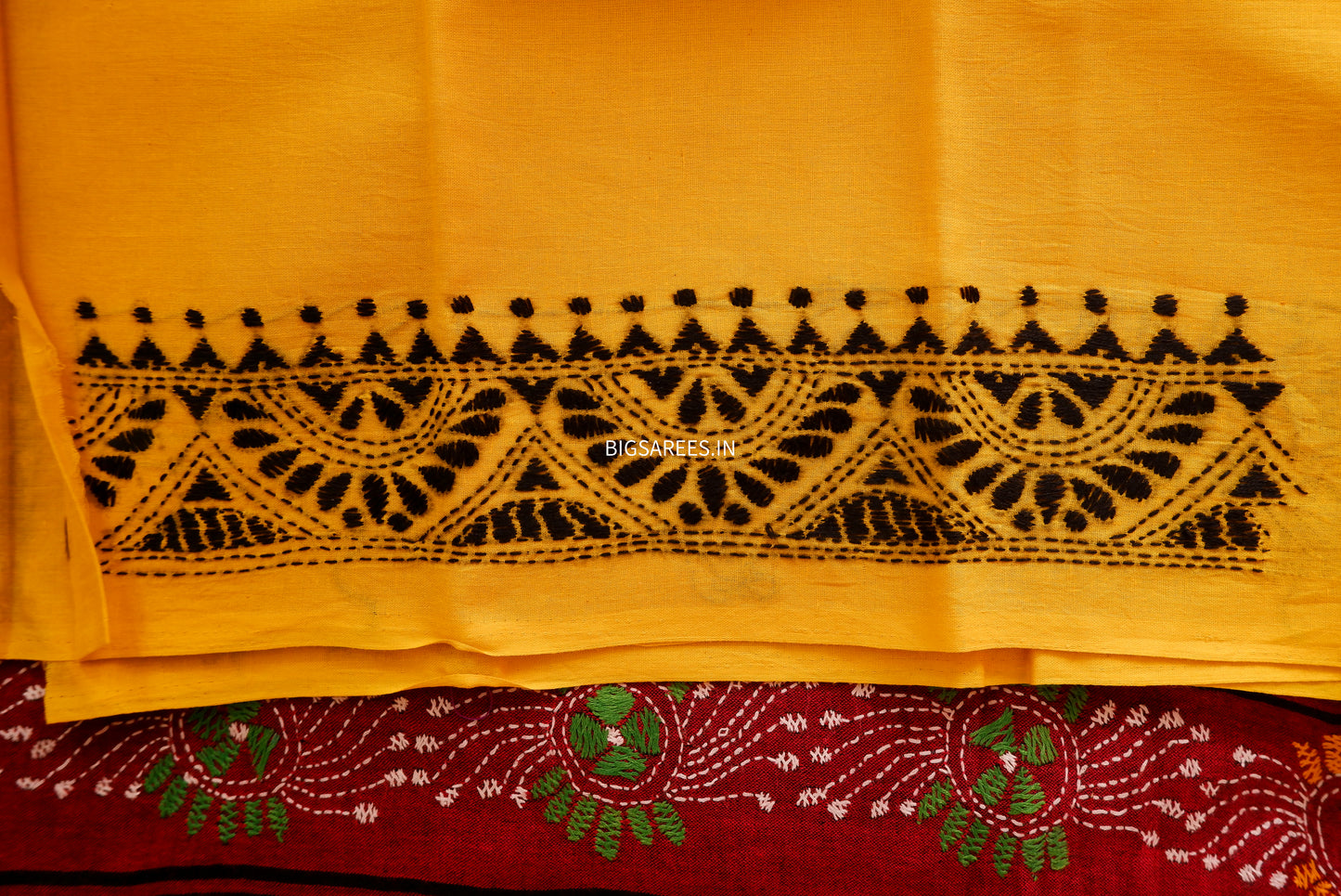 Kantha Hand Embroidered Pure Cotton Saree