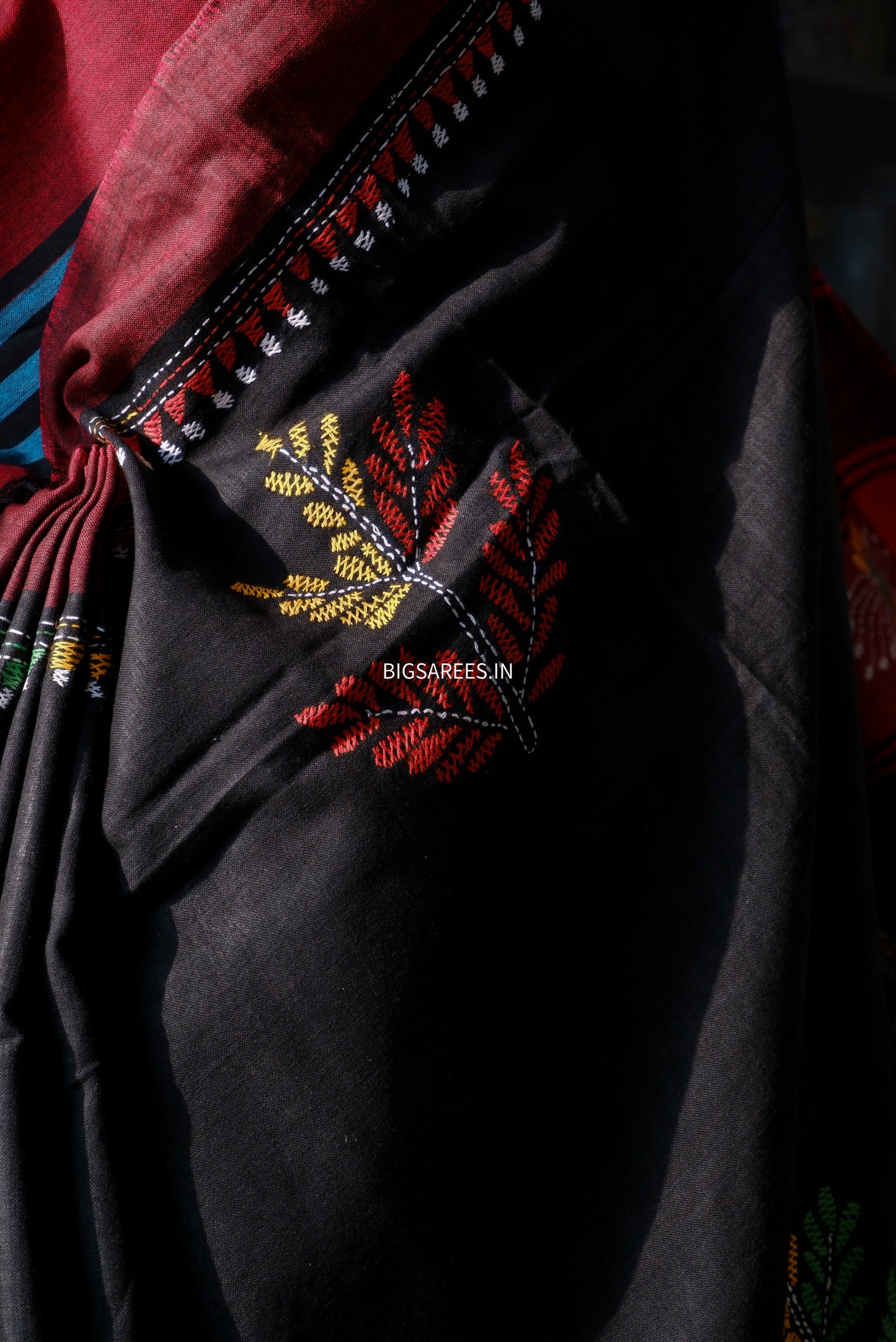 Kantha Hand Embroidered Pure Cotton Saree