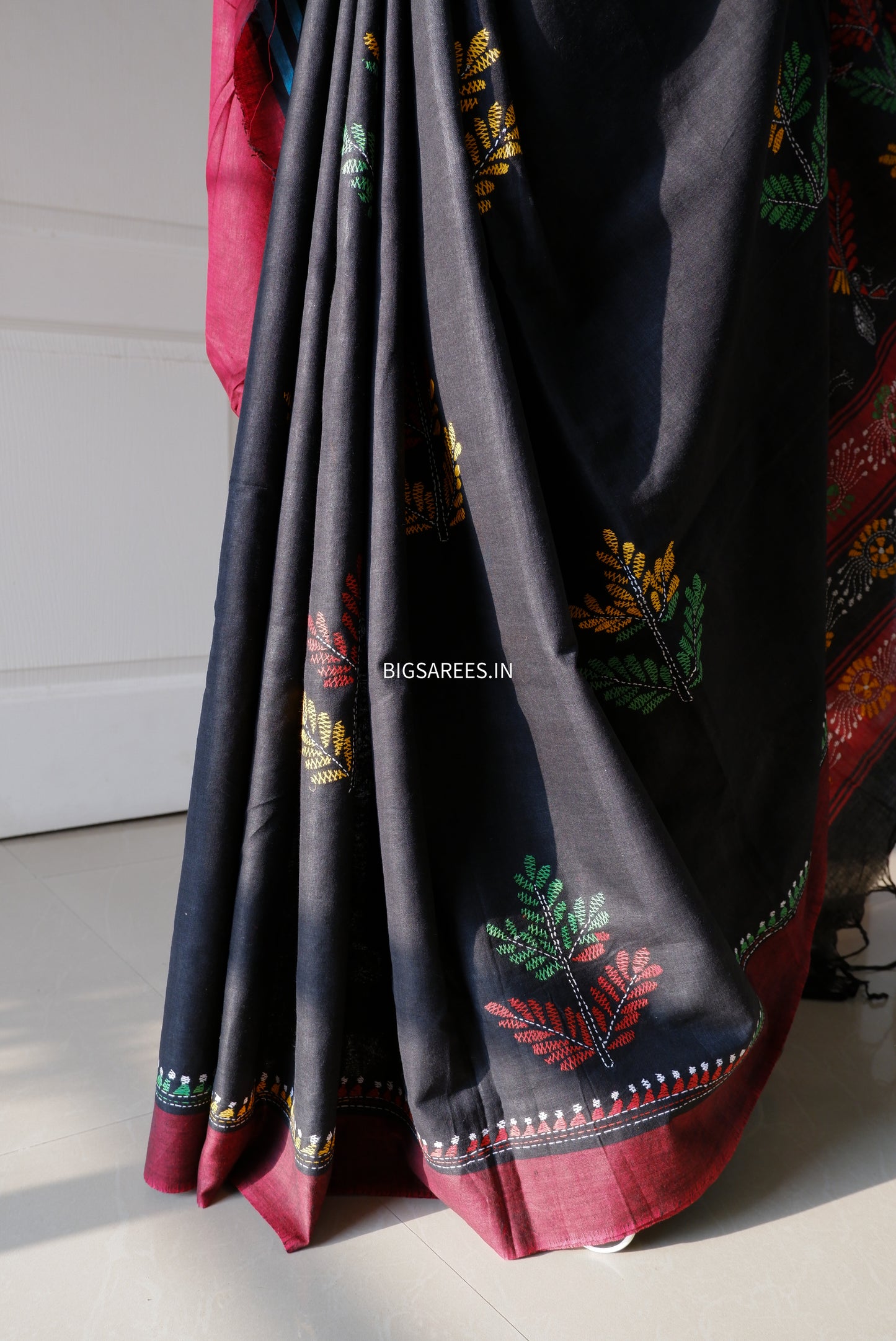 Kantha Hand Embroidered Pure Cotton Saree