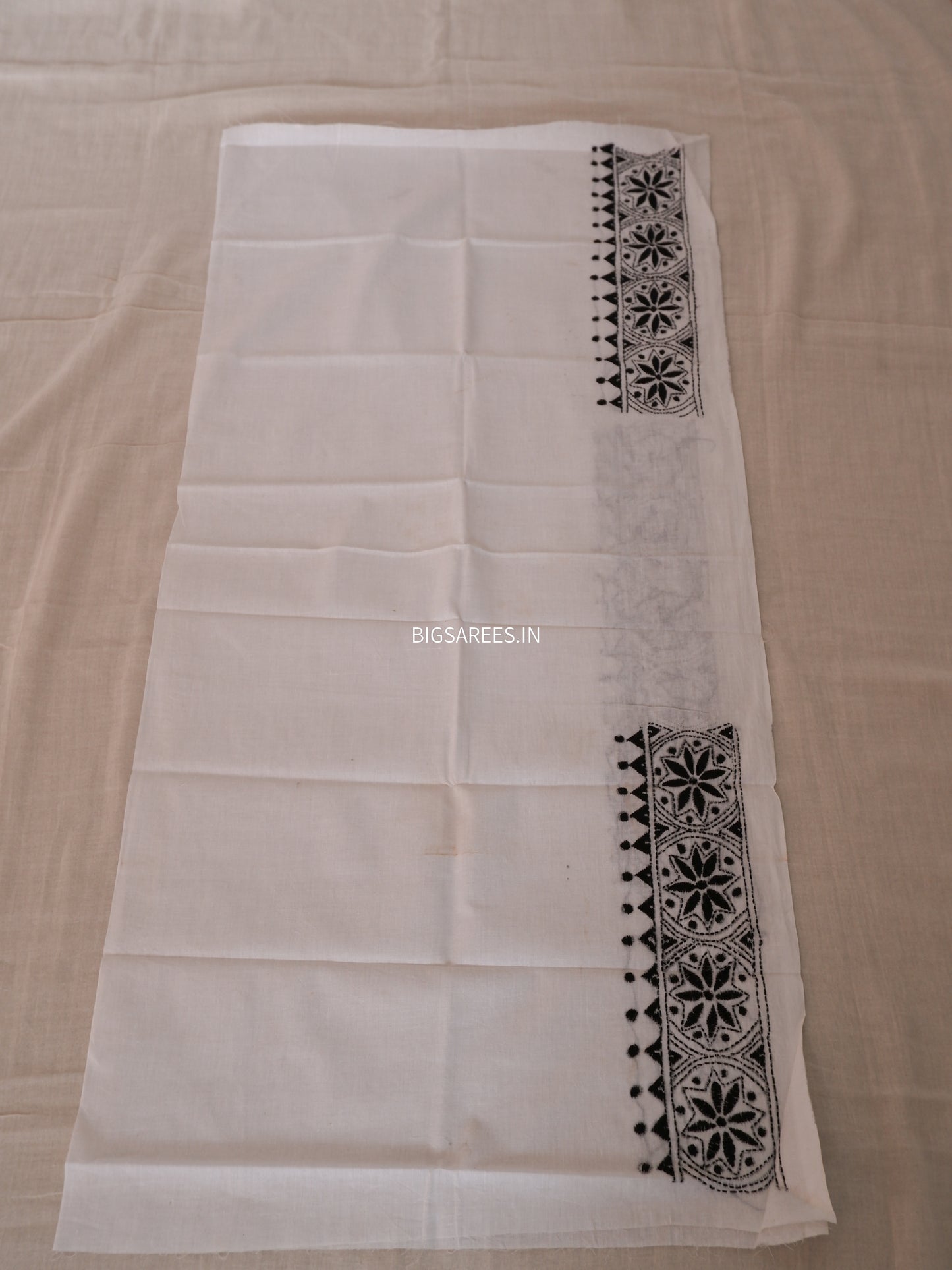 Kantha Hand Embroidered Pure Cotton Saree