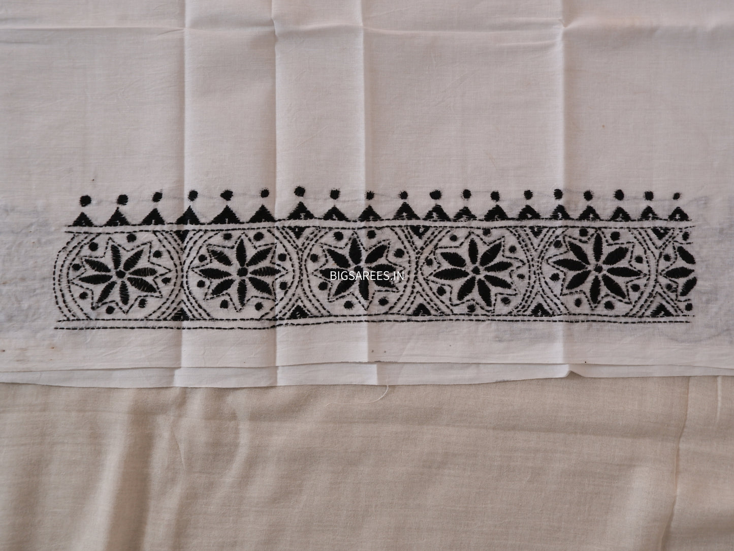 Kantha Hand Embroidered Pure Cotton Saree