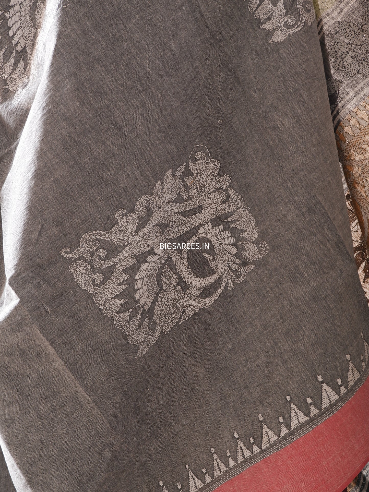 Kantha Hand Embroidered Pure Cotton Saree