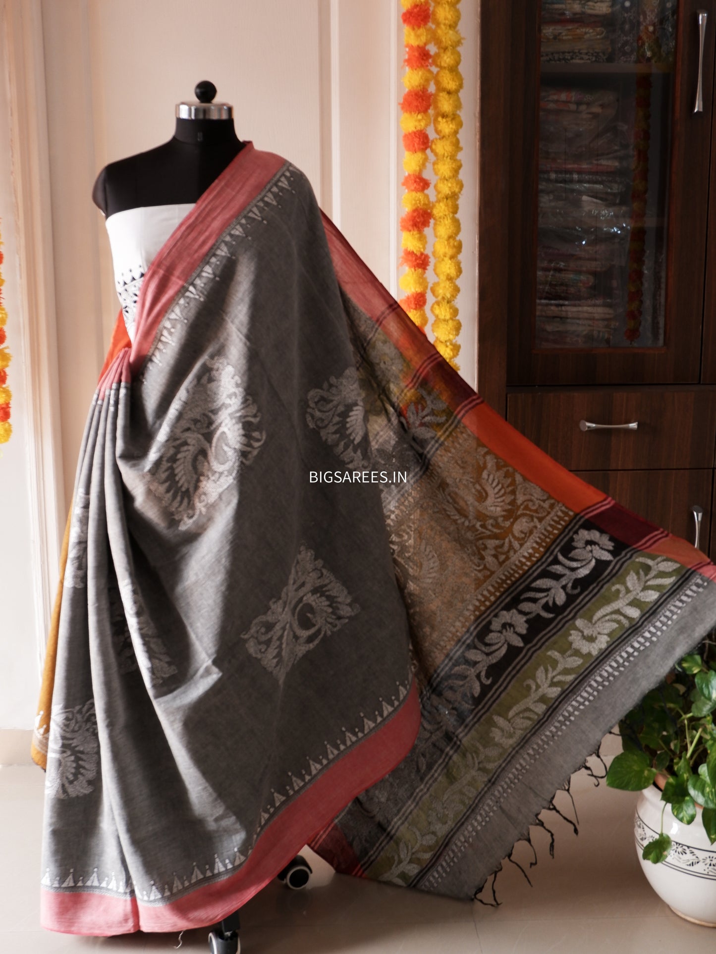 Kantha Hand Embroidered Pure Cotton Saree