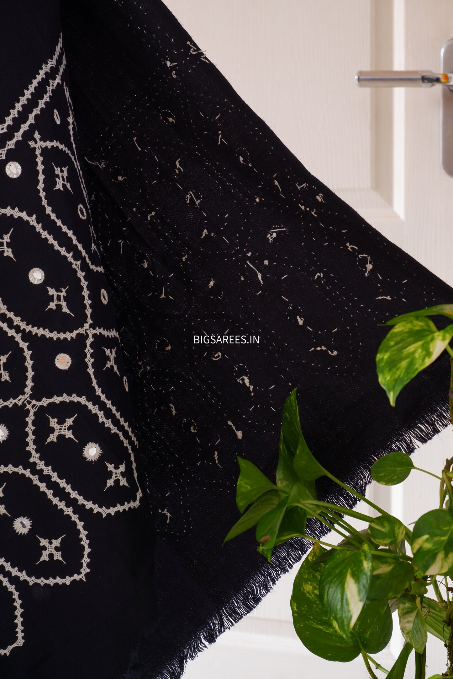 Gujrati Stitch Hand Embroidered Woollen Warm Shawl