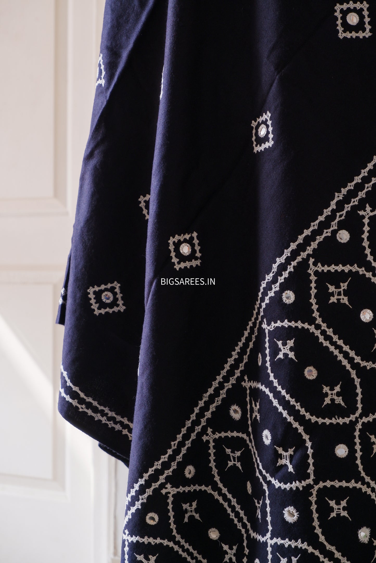 Gujrati Stitch Hand Embroidered Woollen Warm Shawl