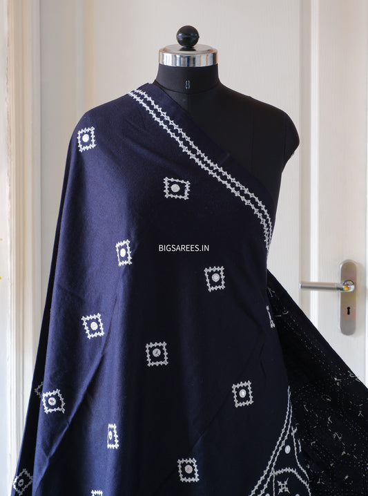 Gujrati Stitch Hand Embroidered Woollen Warm Shawl