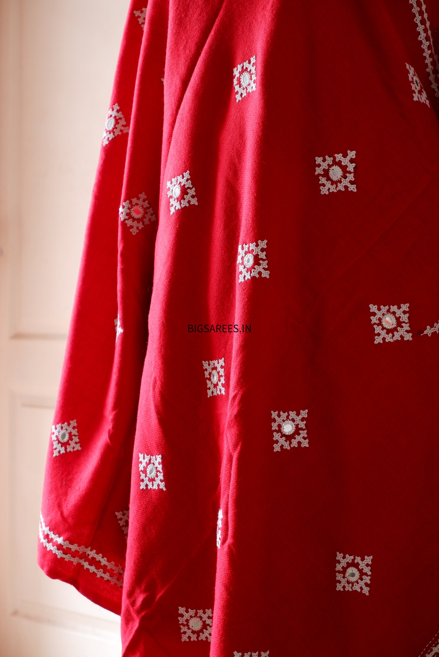Gujrati Stitch Hand Embroidered Woollen Warm Shawl