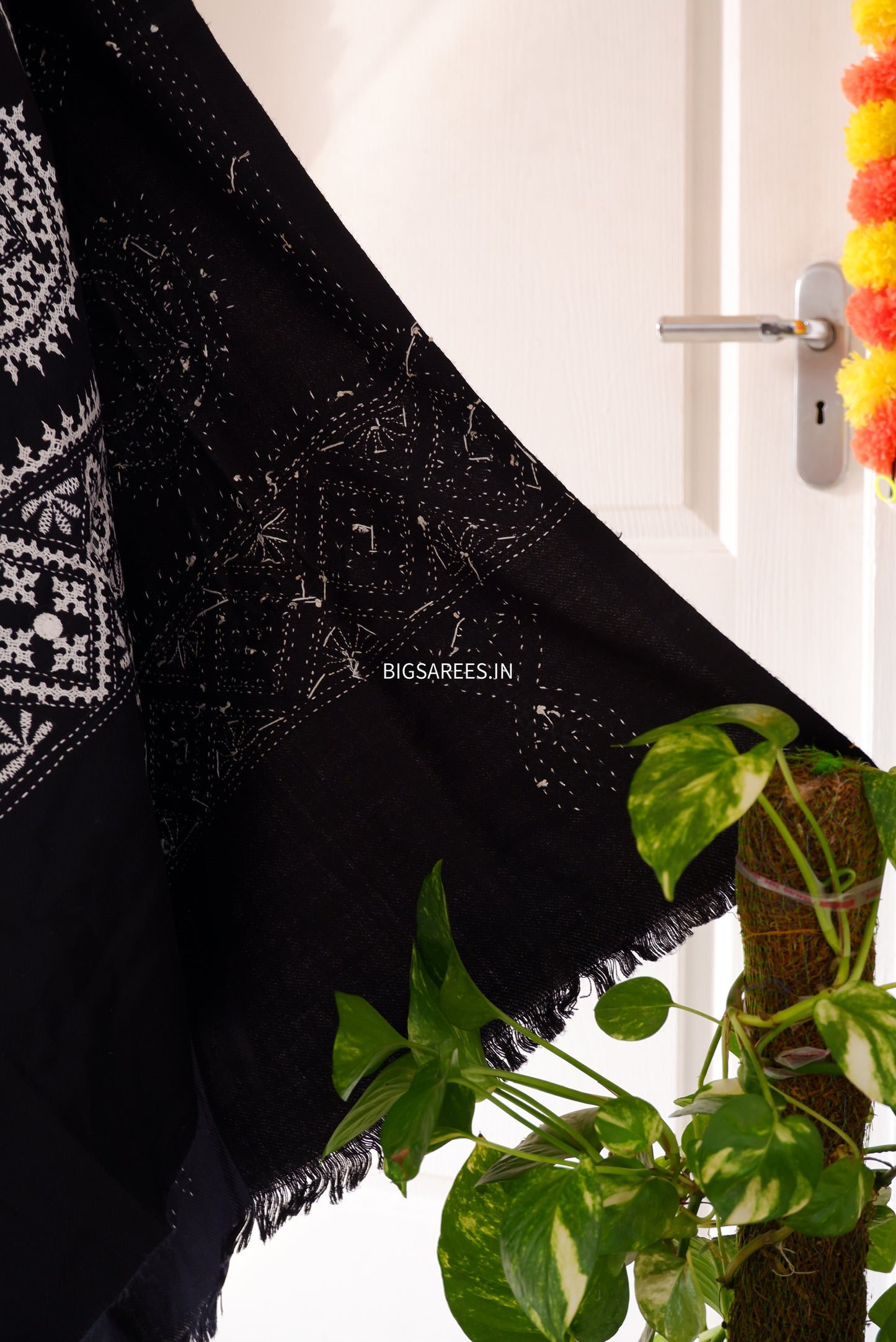 Gujrati Stitch Hand Embroidered Woollen Warm Shawl