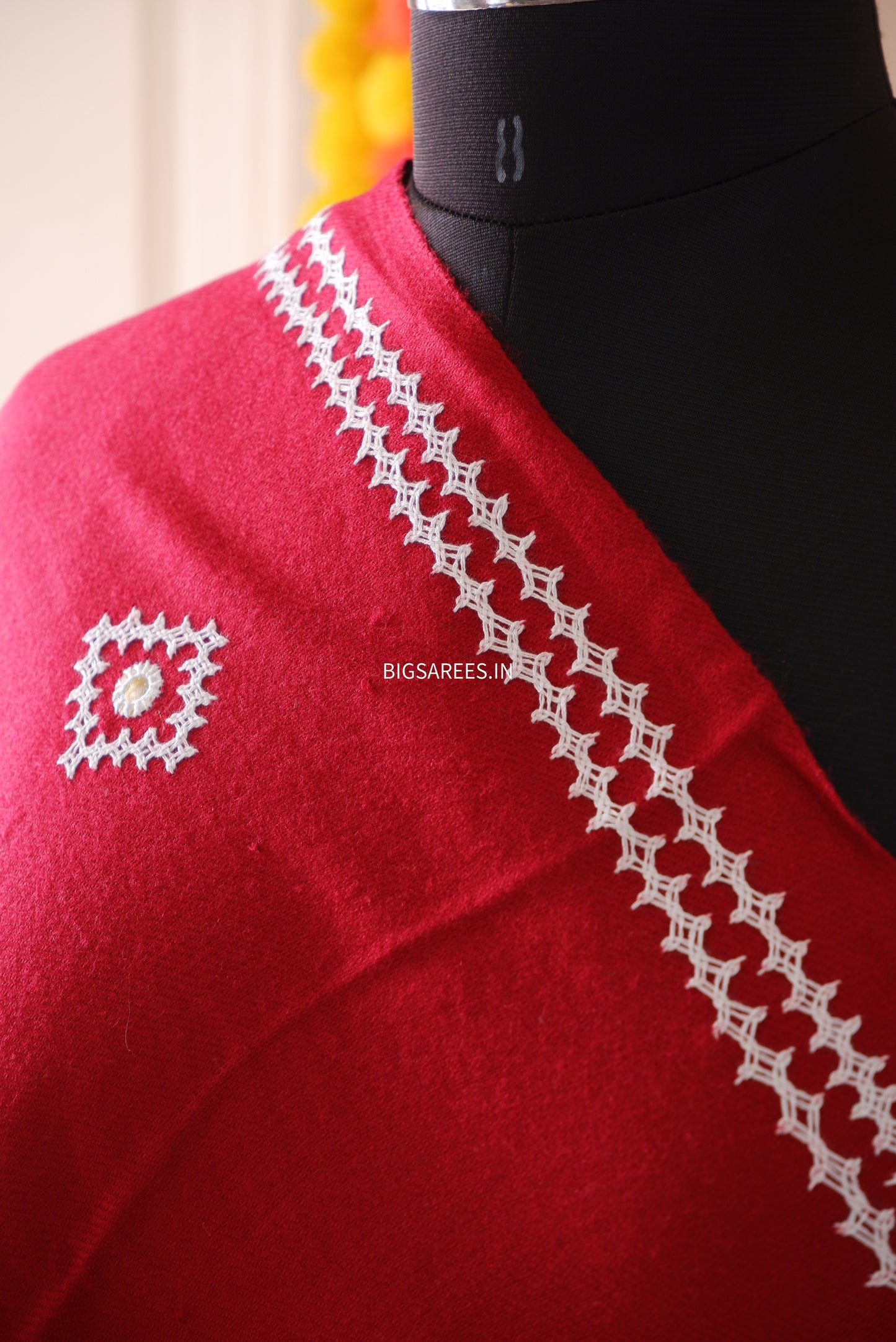 Gujrati Stitch Hand Embroidered Woollen Warm Shawl
