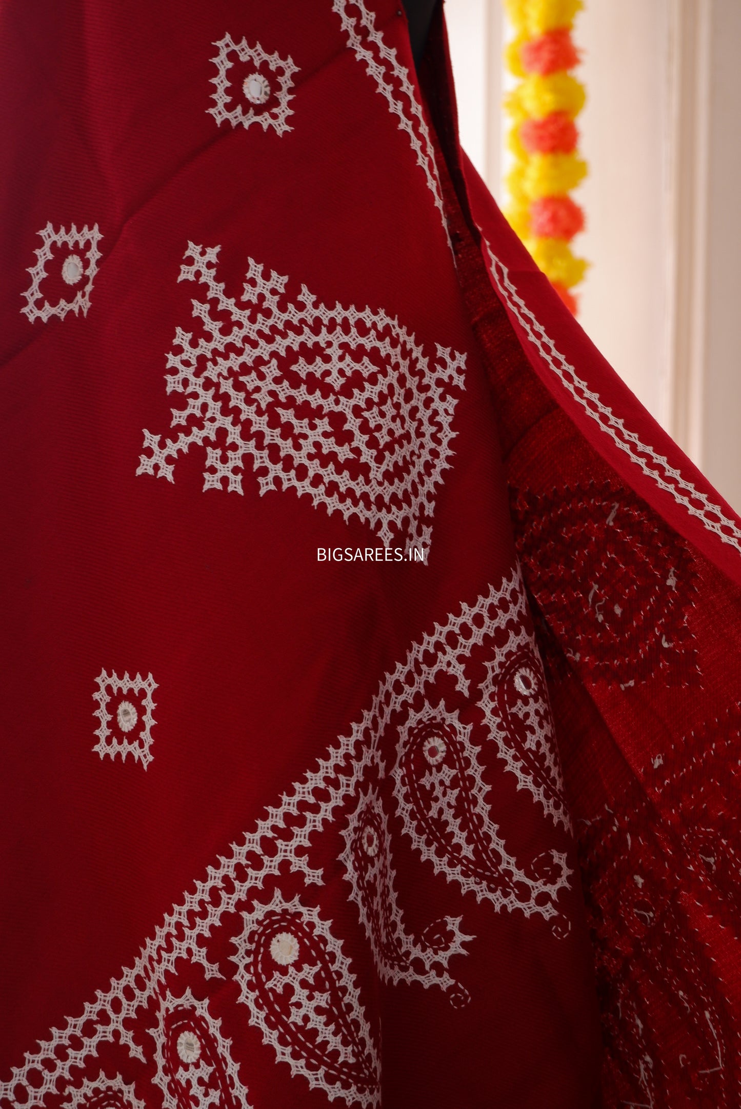 Gujrati Stitch Hand Embroidered Woollen Warm Shawl