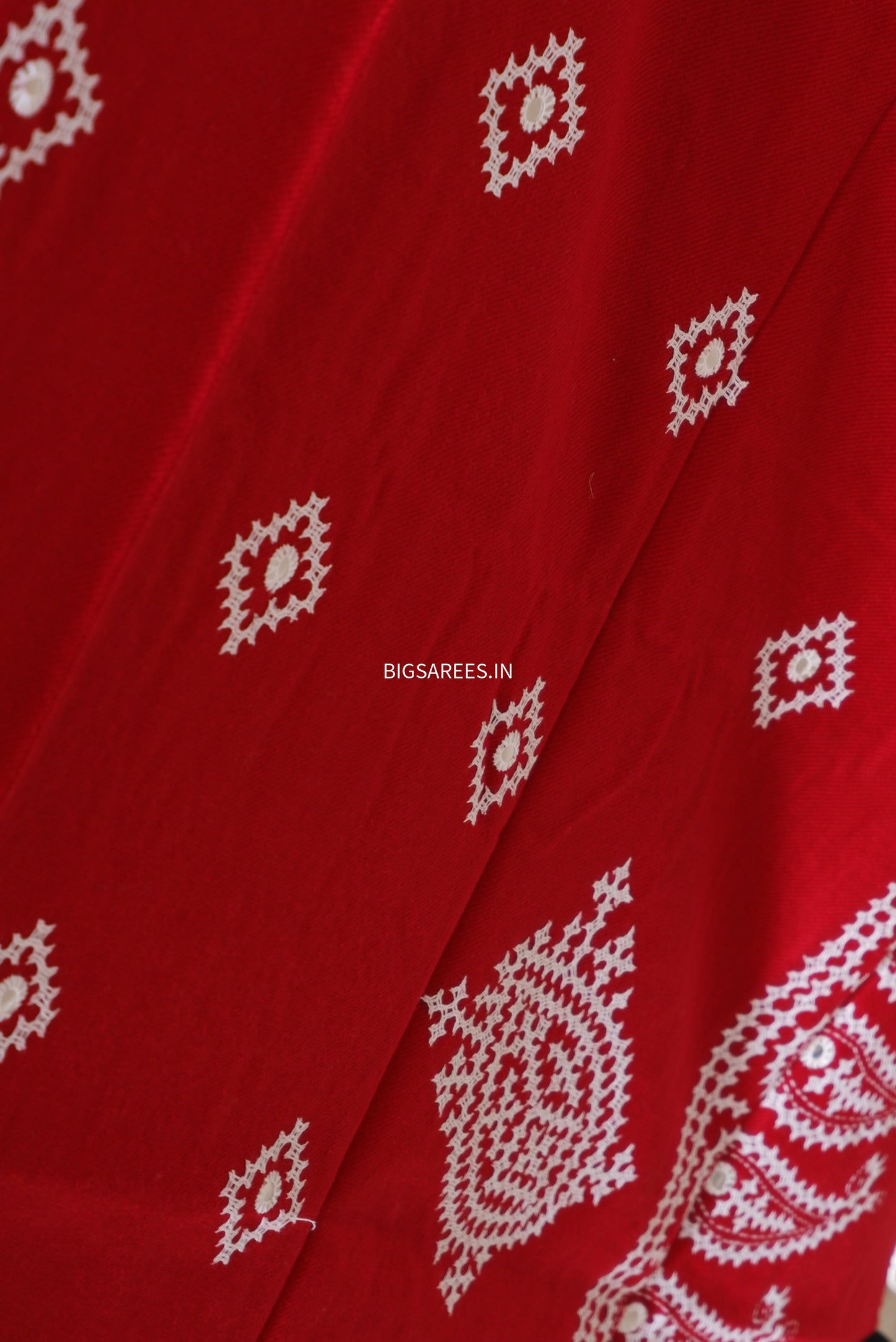 Gujrati Stitch Hand Embroidered Woollen Warm Shawl